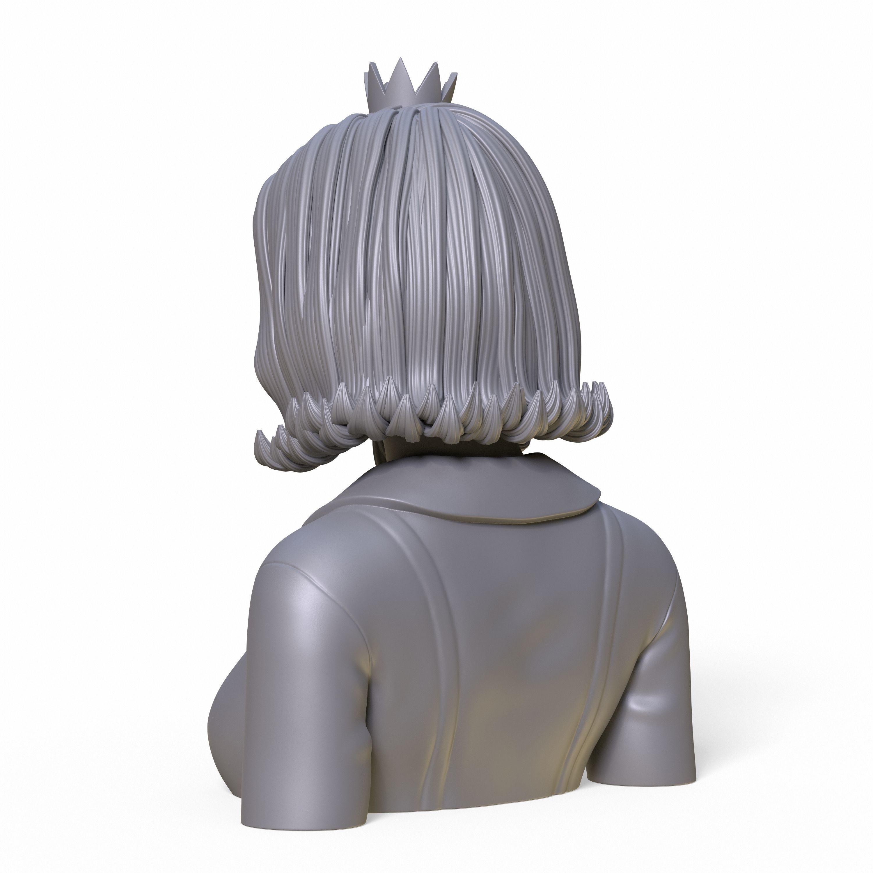 Girl Q bust of female character 3D print model_18