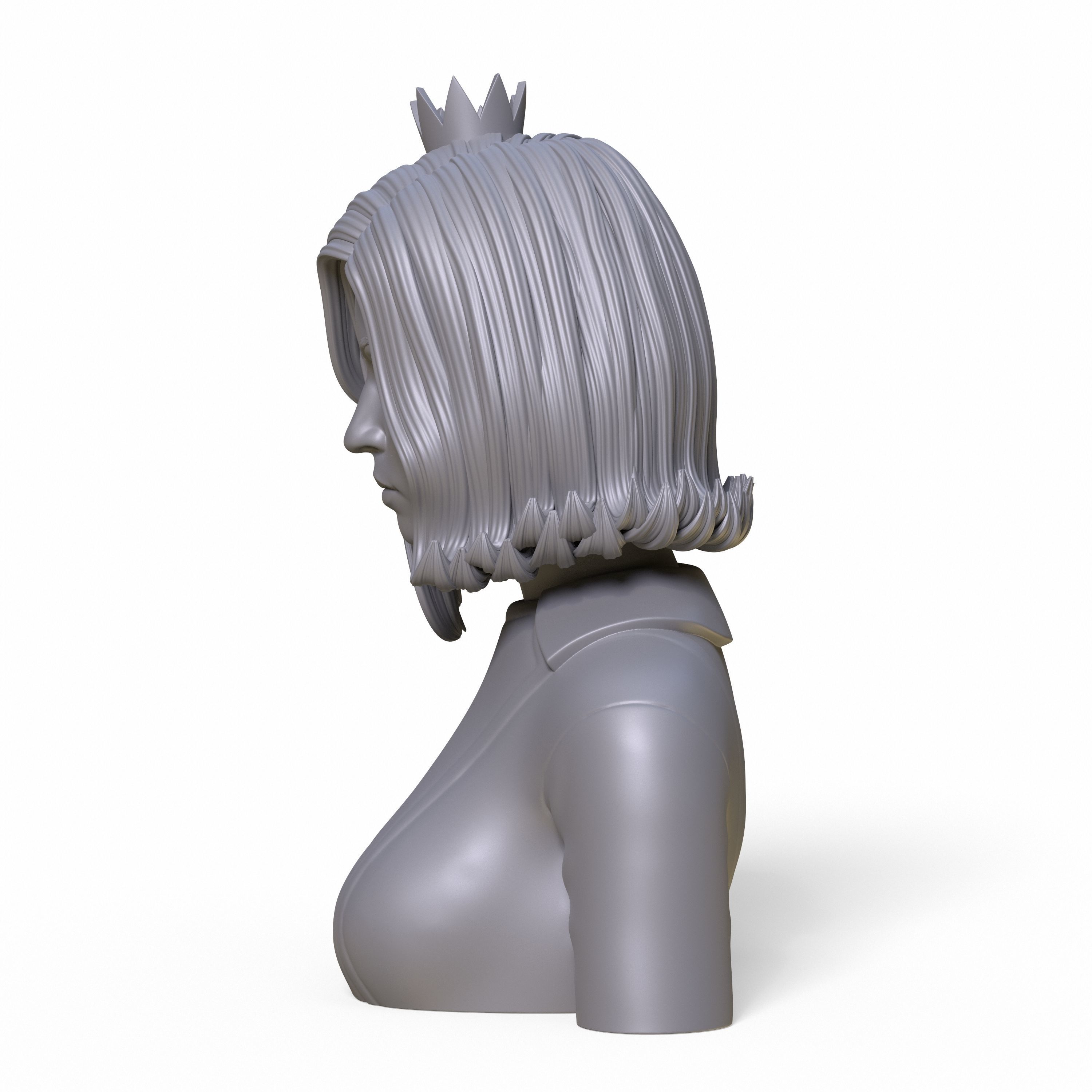 Girl Q bust of female character 3D print model_19
