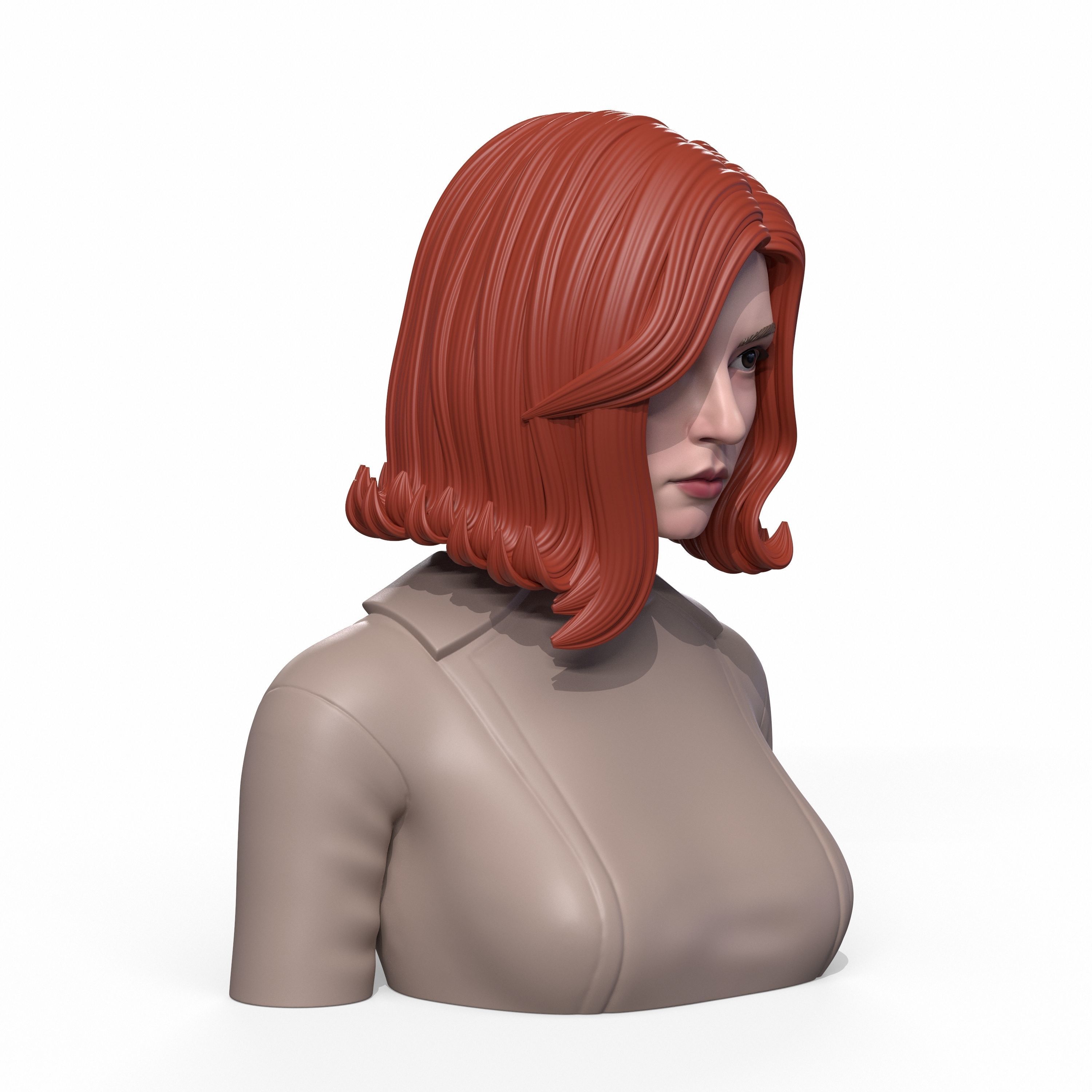 Girl Q bust of female character 3D print model_3