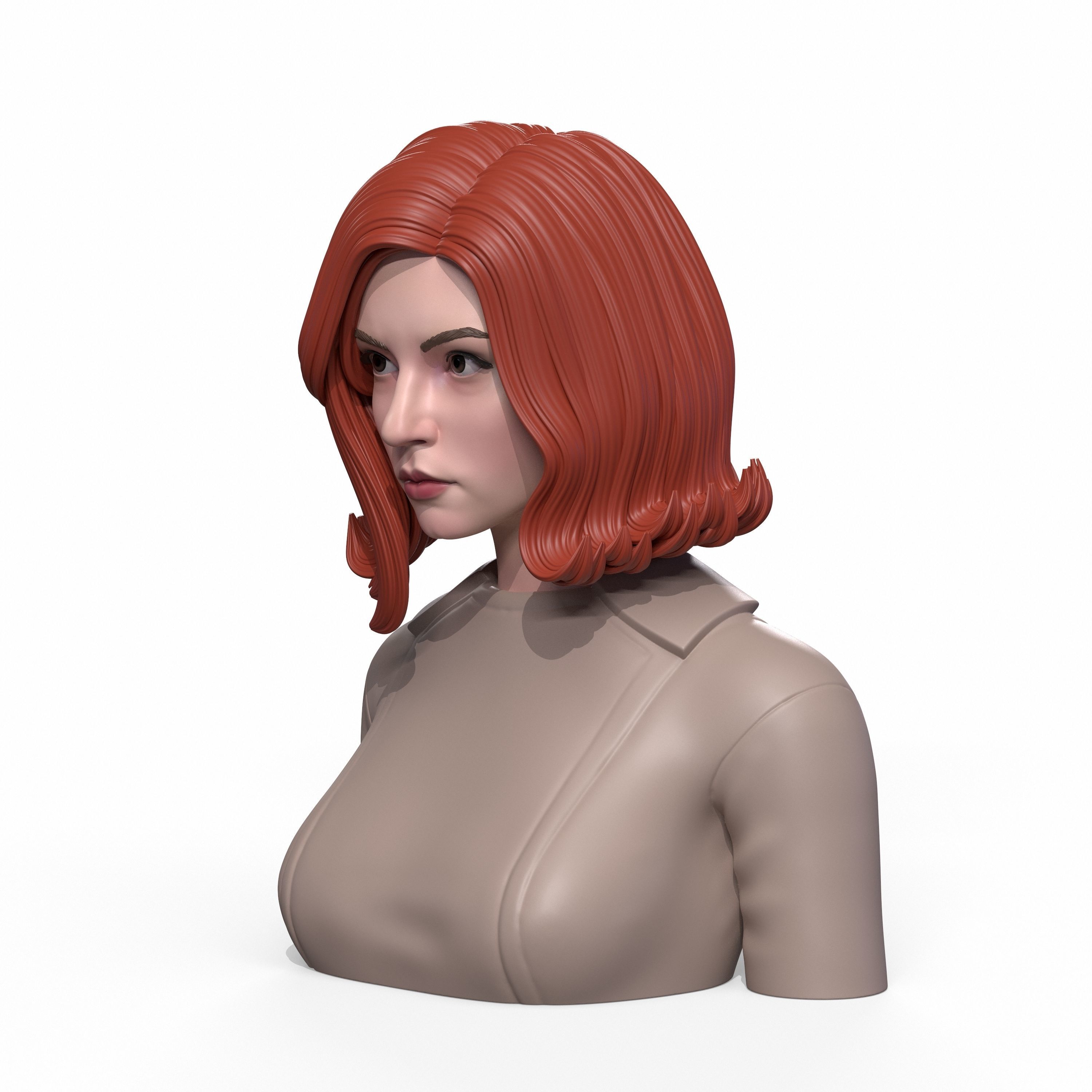 Girl Q bust of female character 3D print model_10