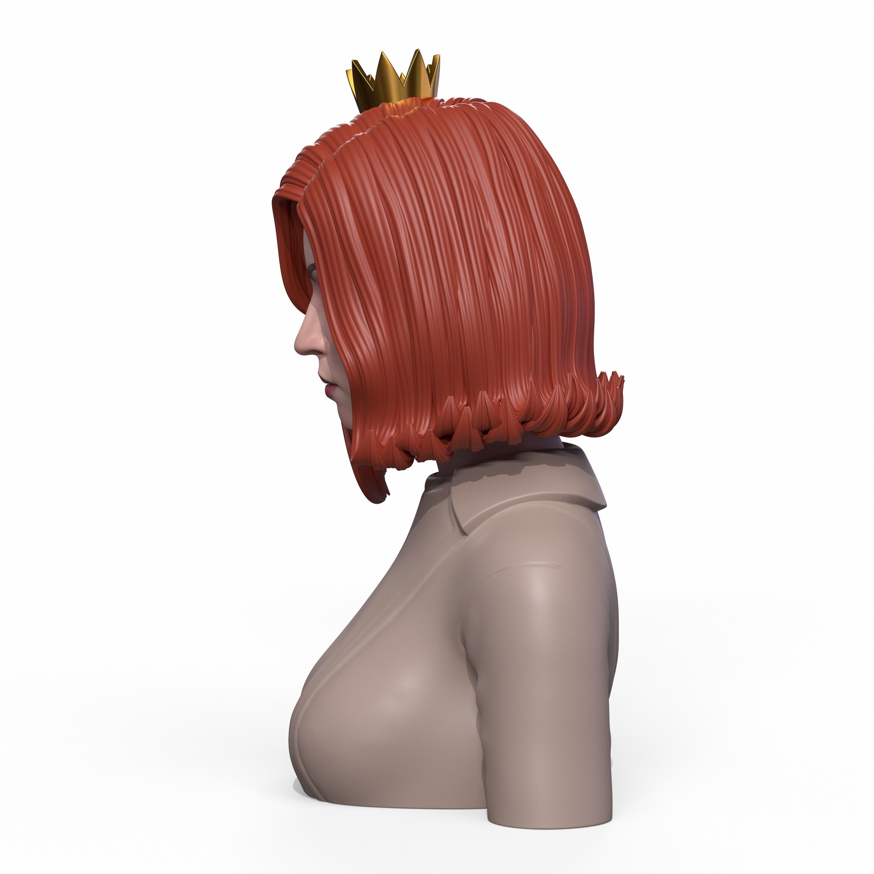 Girl Q bust of female character 3D print model_8