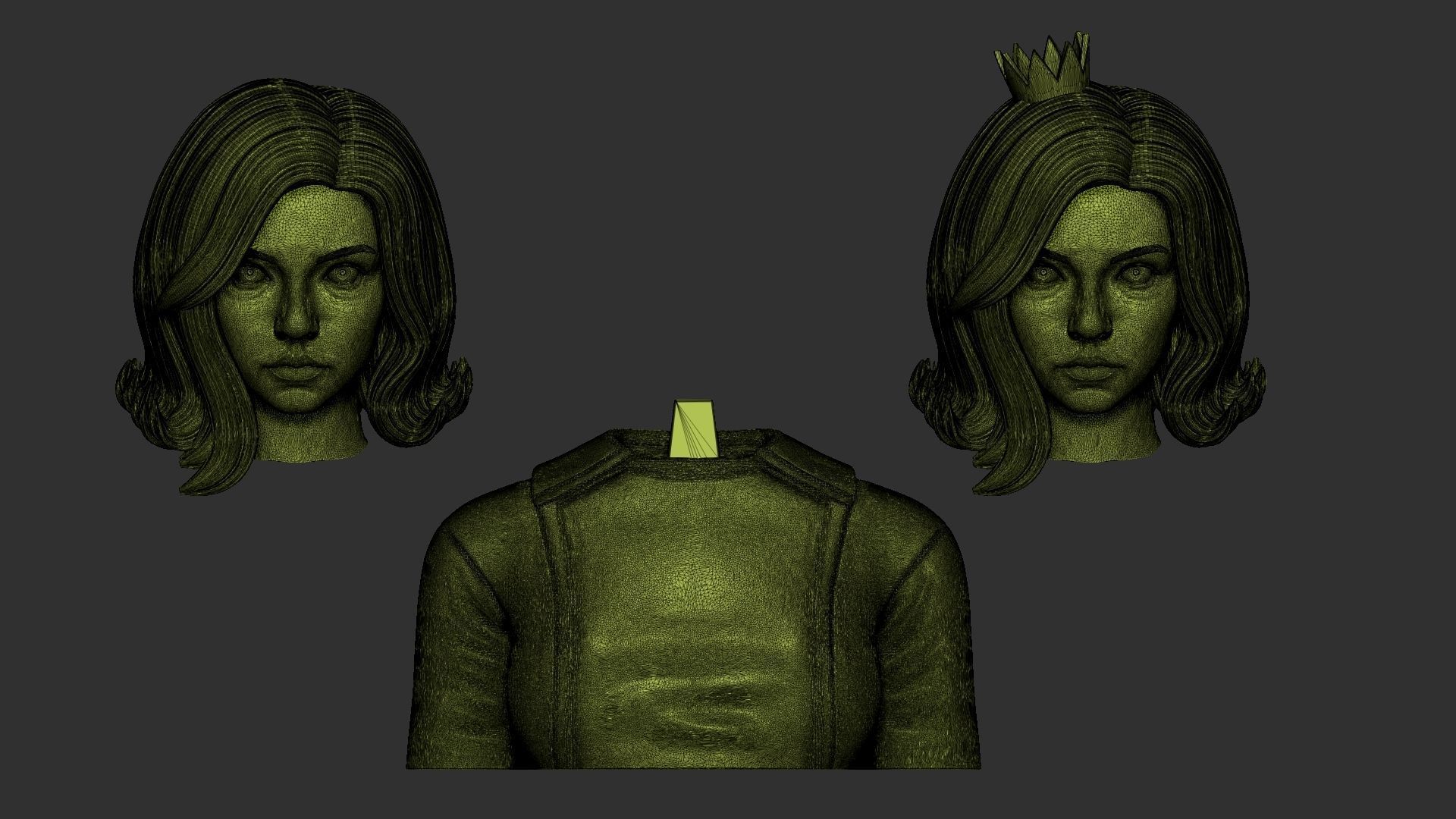 Girl Q bust of female character 3D print model_23