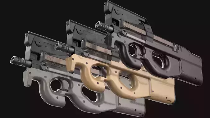 FN P90 Game Ready Low-poly 3D model