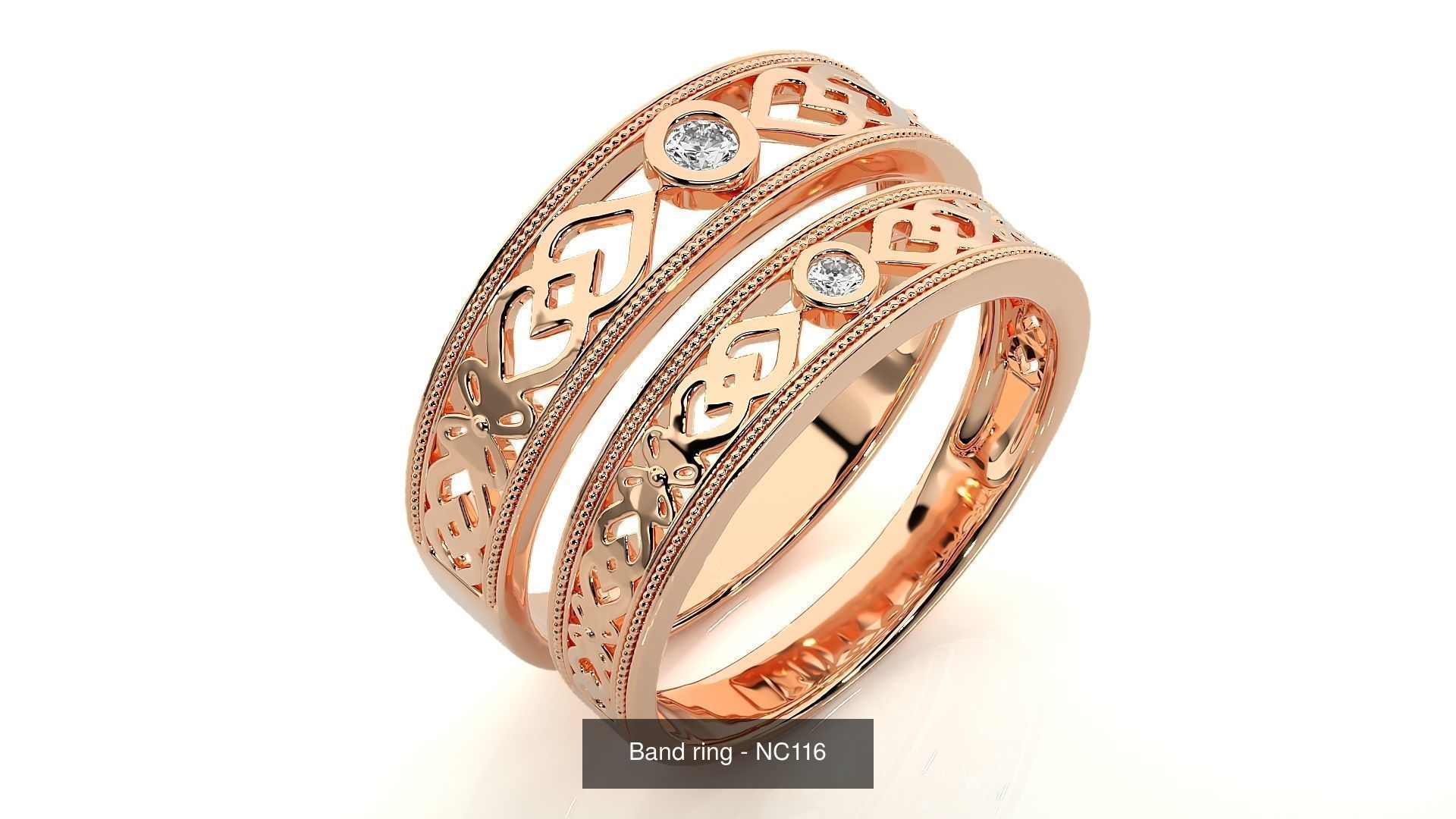150 Solitaire Couple Bands Ring  3D Model Collection_41