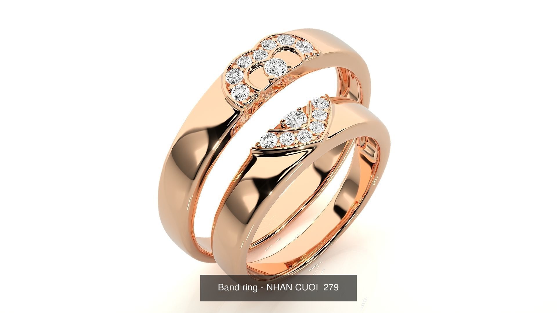 150 Solitaire Couple Bands Ring  3D Model Collection_26