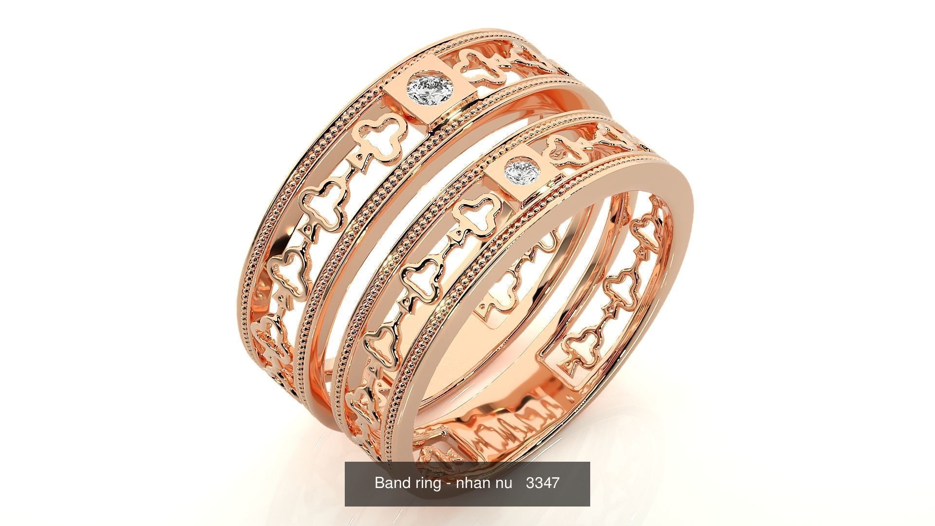 150 Solitaire Couple Bands Ring  3D Model Collection_133