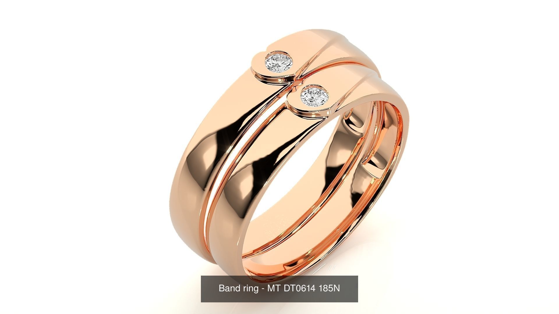 150 Solitaire Couple Bands Ring  3D Model Collection_85