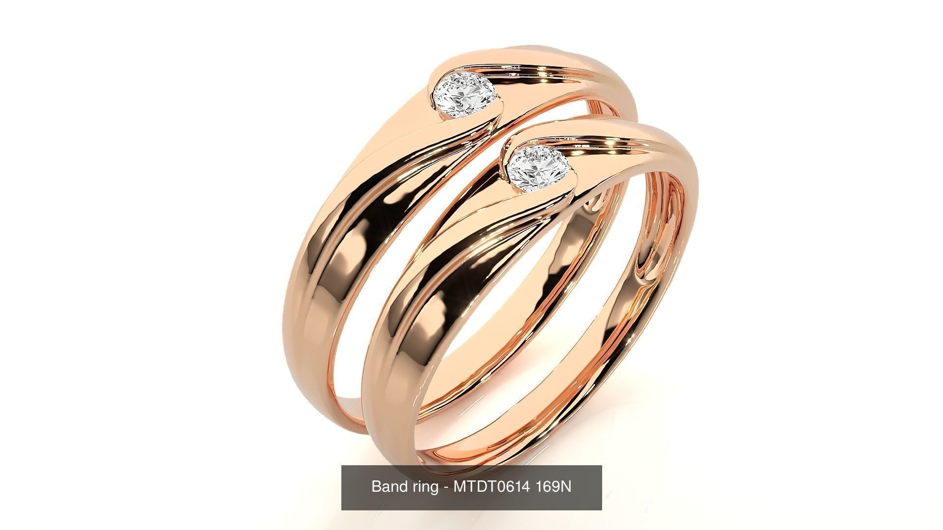 150 Solitaire Couple Bands Ring  3D Model Collection_80