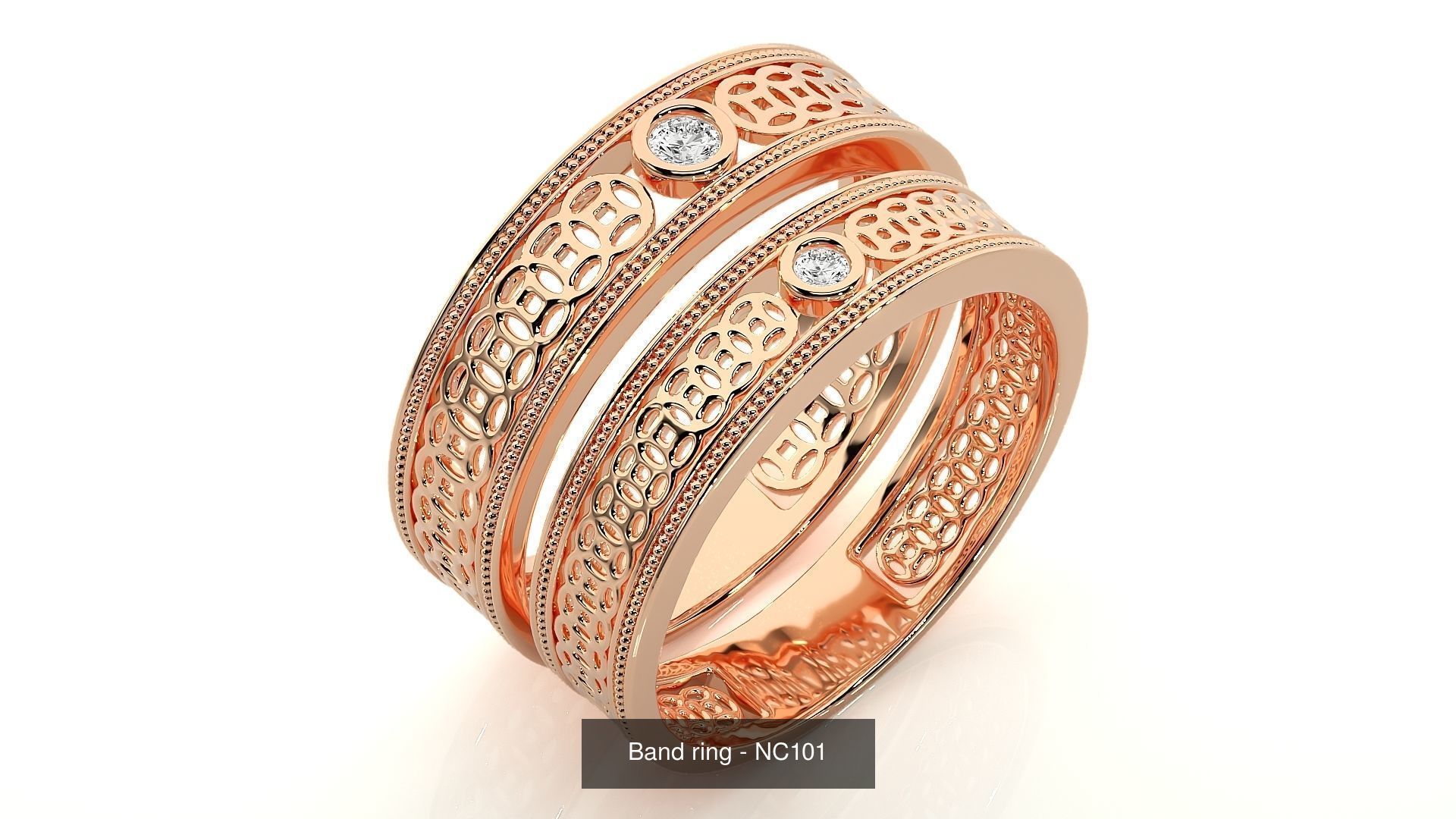 150 Solitaire Couple Bands Ring  3D Model Collection_56