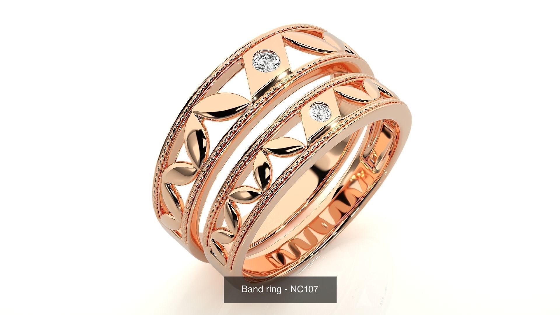 150 Solitaire Couple Bands Ring  3D Model Collection_50