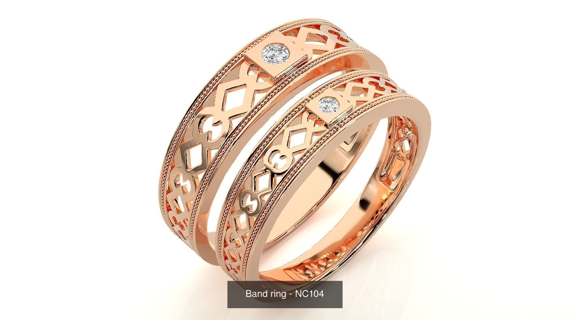 150 Solitaire Couple Bands Ring  3D Model Collection_53