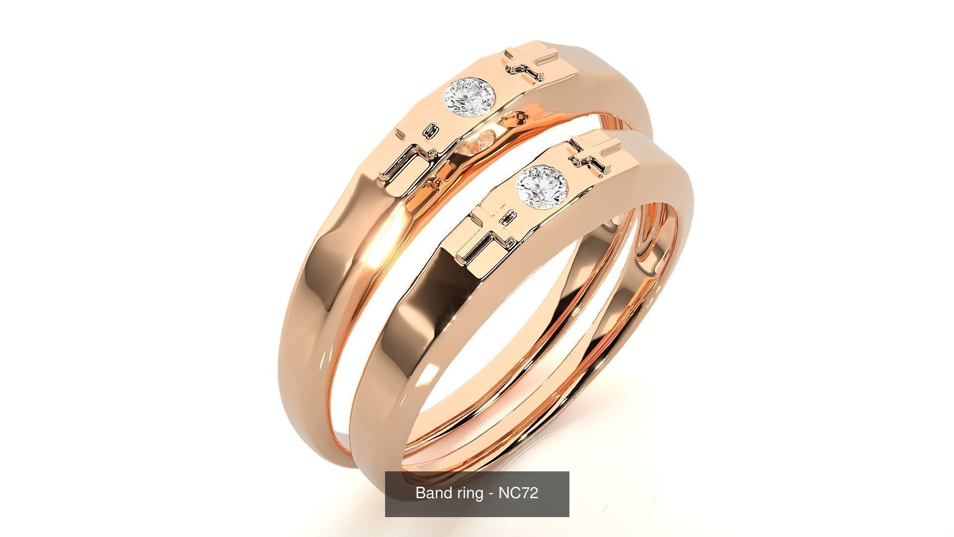 150 Solitaire Couple Bands Ring  3D Model Collection_31