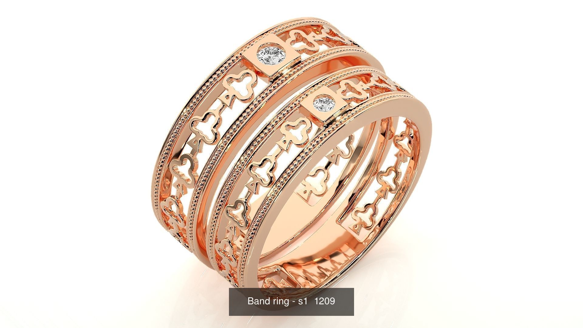 150 Solitaire Couple Bands Ring  3D Model Collection_119