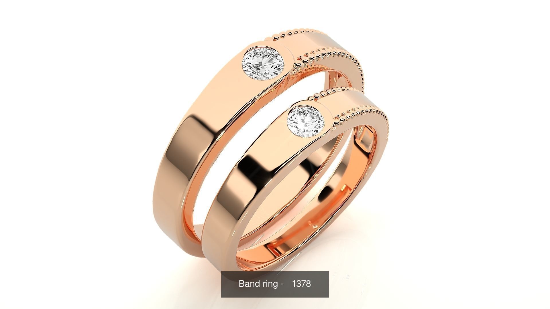 150 Solitaire Couple Bands Ring  3D Model Collection_125