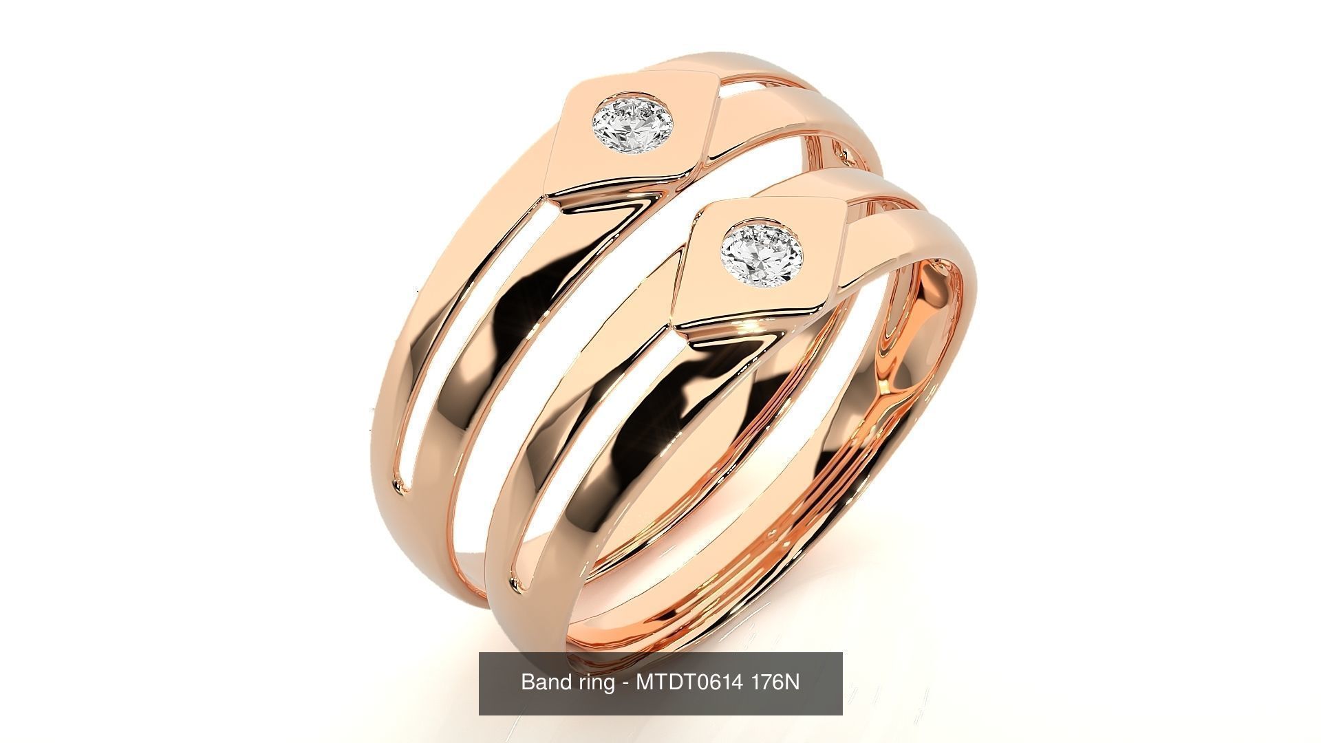 150 Solitaire Couple Bands Ring  3D Model Collection_78
