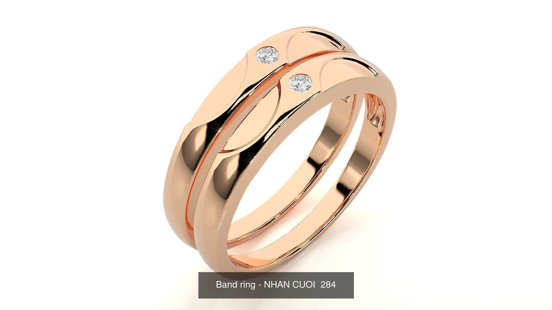 150 Solitaire Couple Bands Ring  3D Model Collection_23