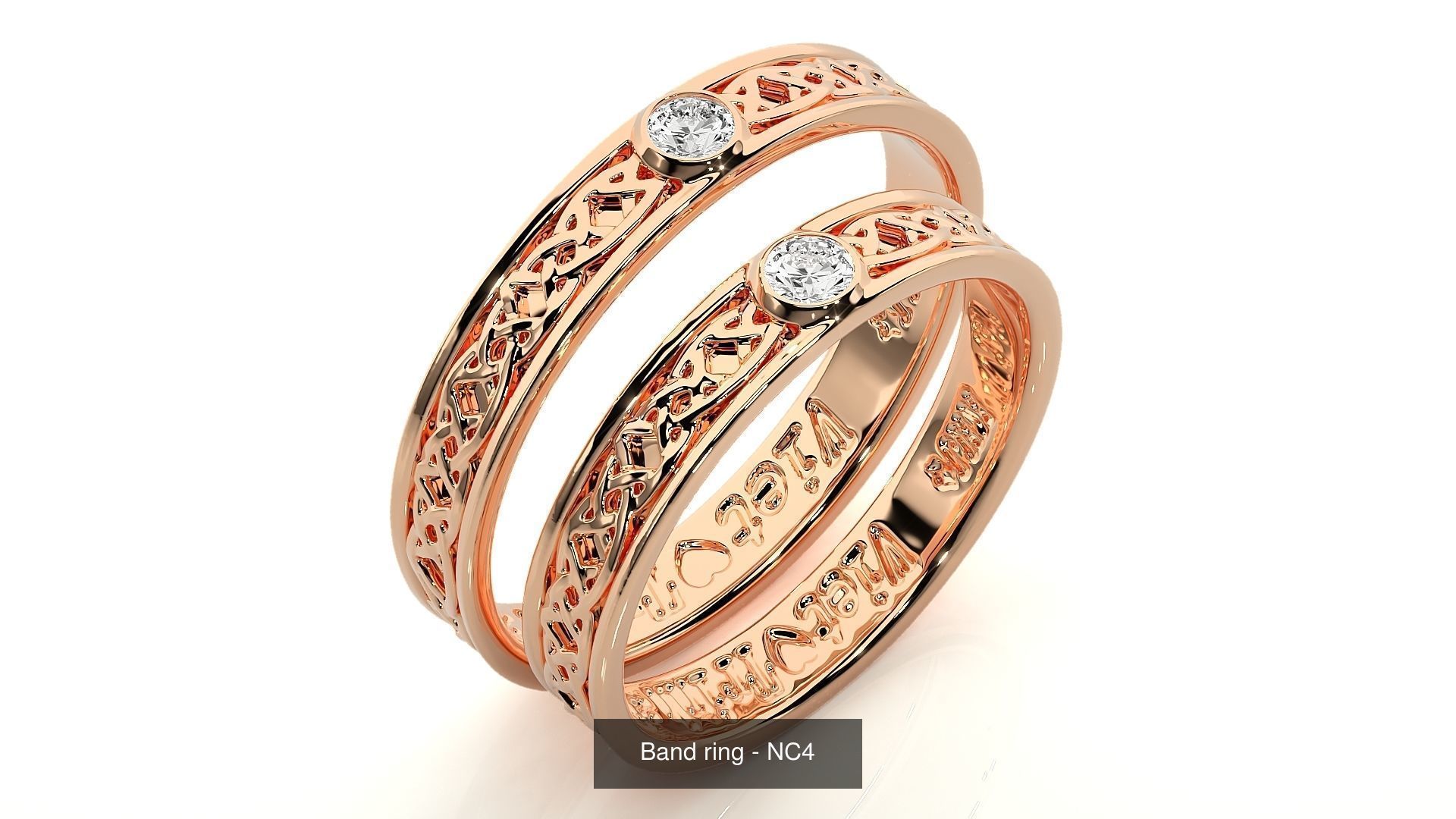 150 Solitaire Couple Bands Ring  3D Model Collection_34