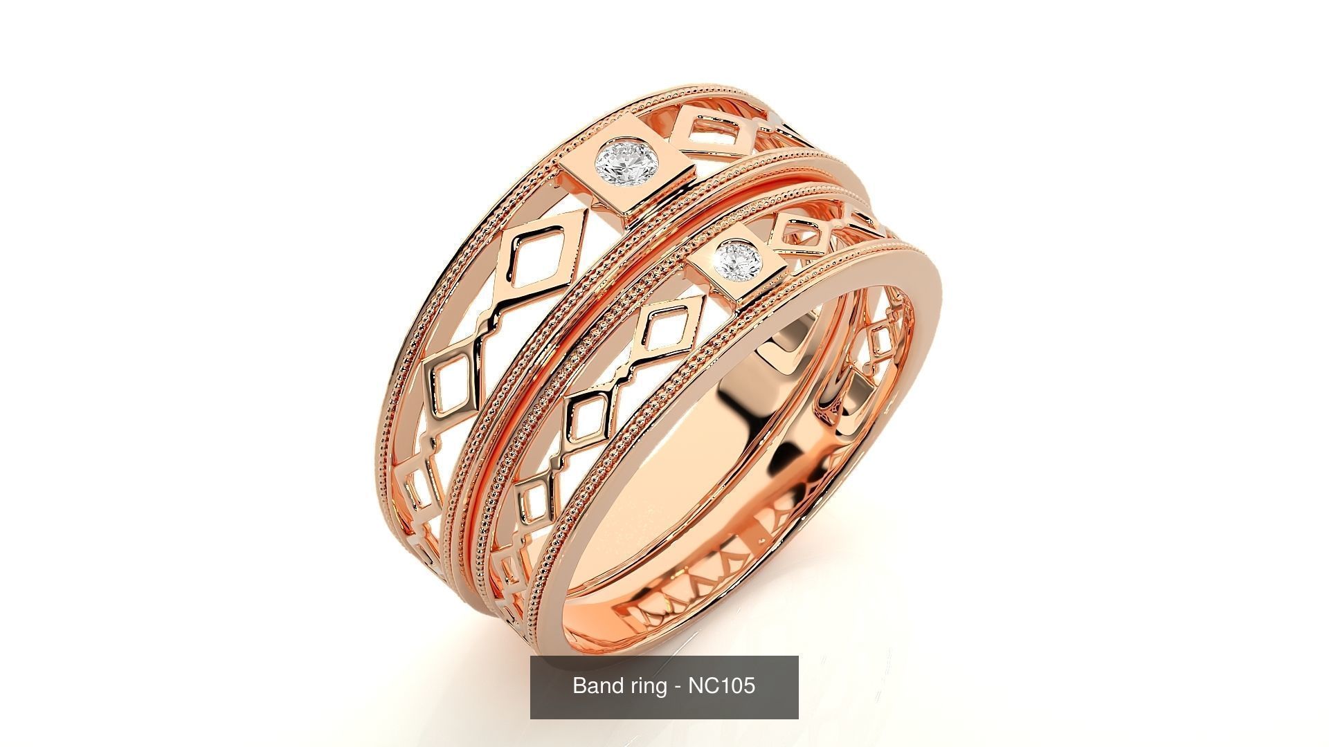 150 Solitaire Couple Bands Ring  3D Model Collection_52