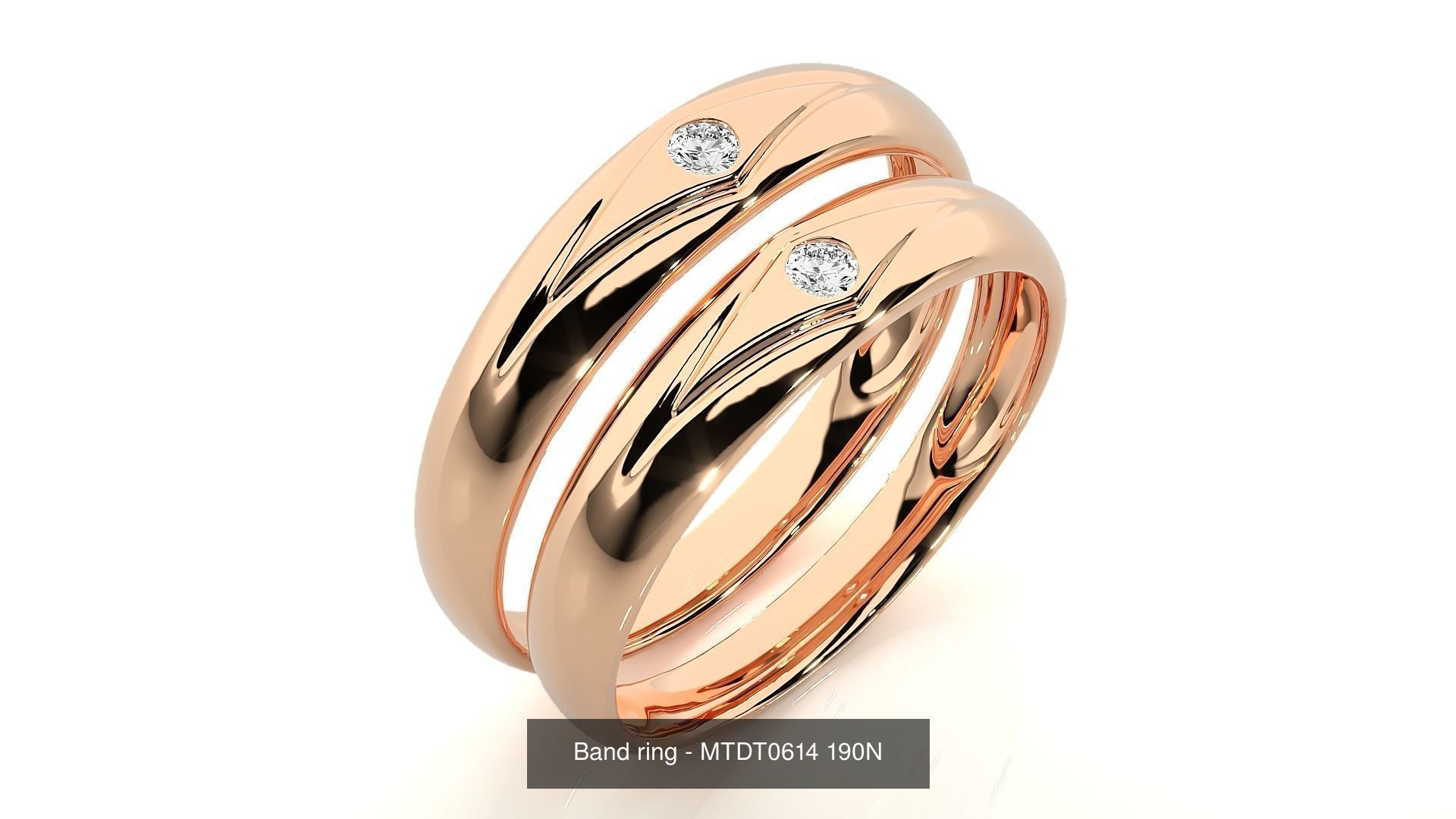 150 Solitaire Couple Bands Ring  3D Model Collection_75