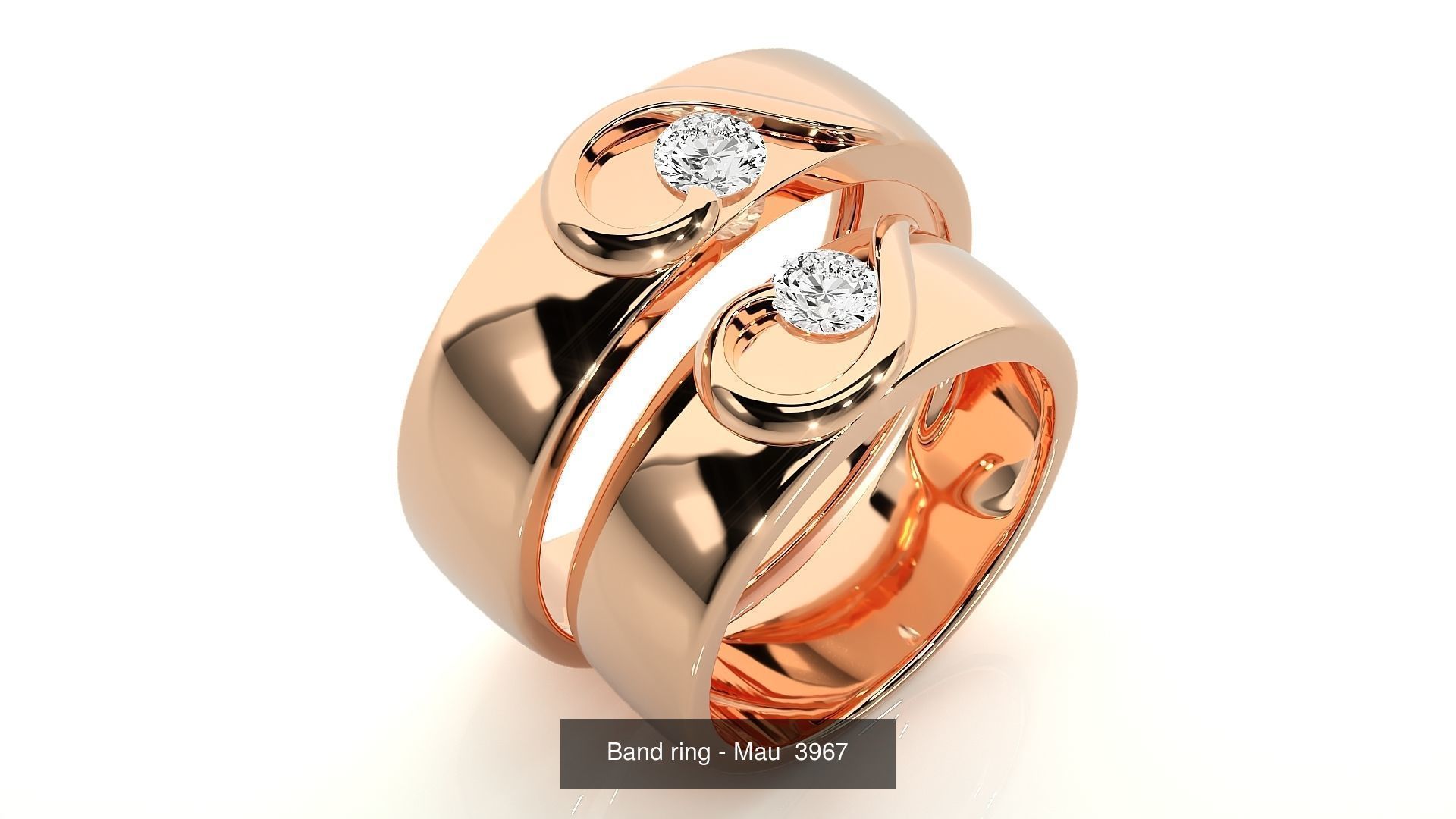 150 Solitaire Couple Bands Ring  3D Model Collection_88