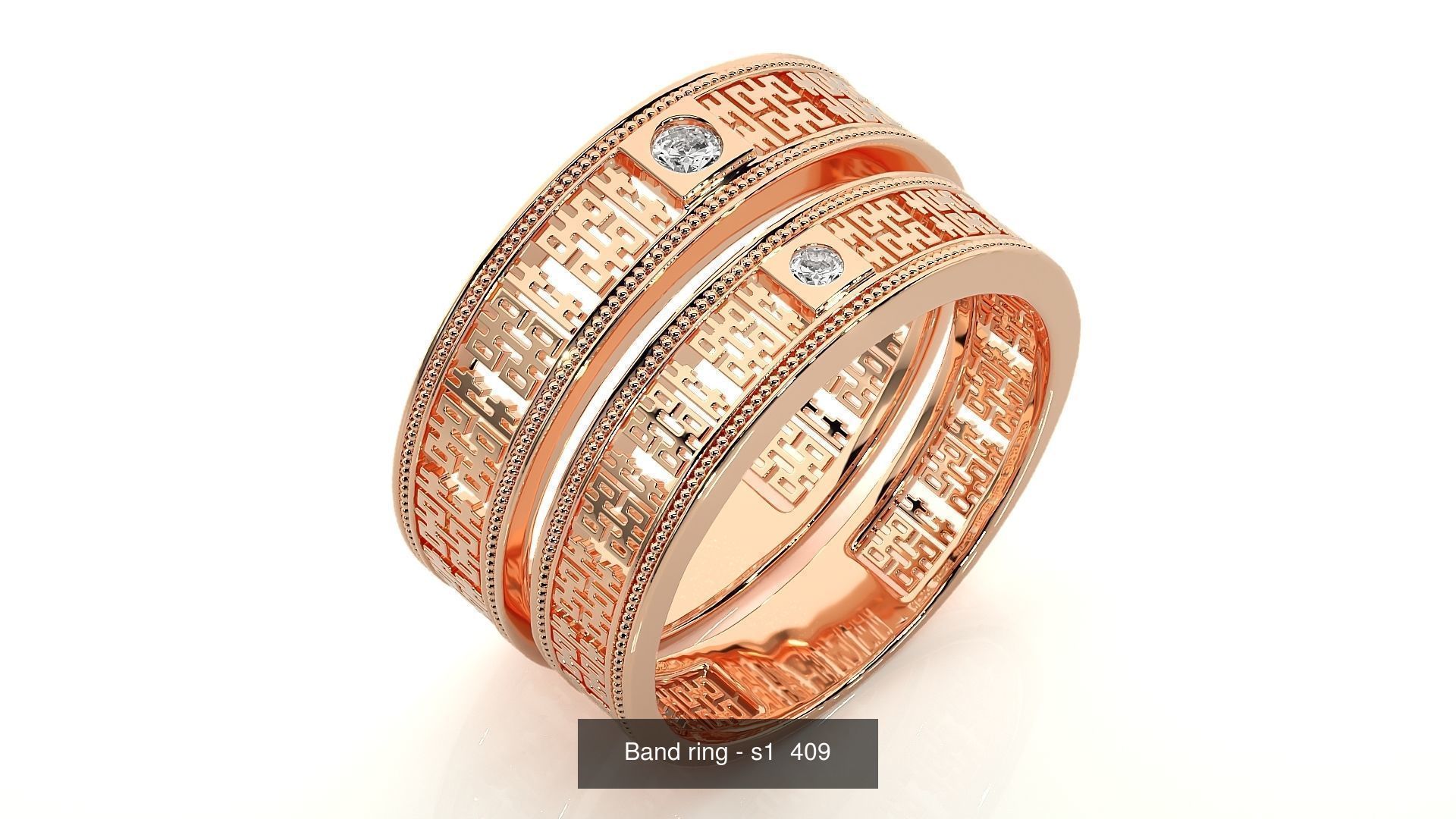 150 Solitaire Couple Bands Ring  3D Model Collection_101
