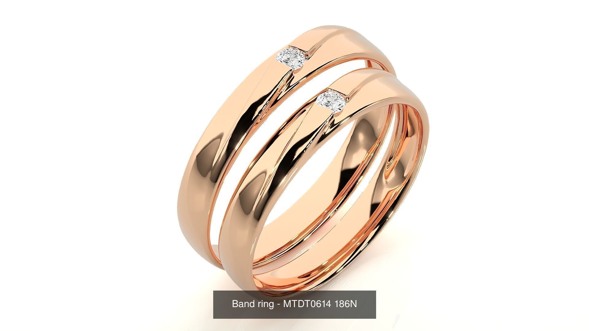 150 Solitaire Couple Bands Ring  3D Model Collection_83