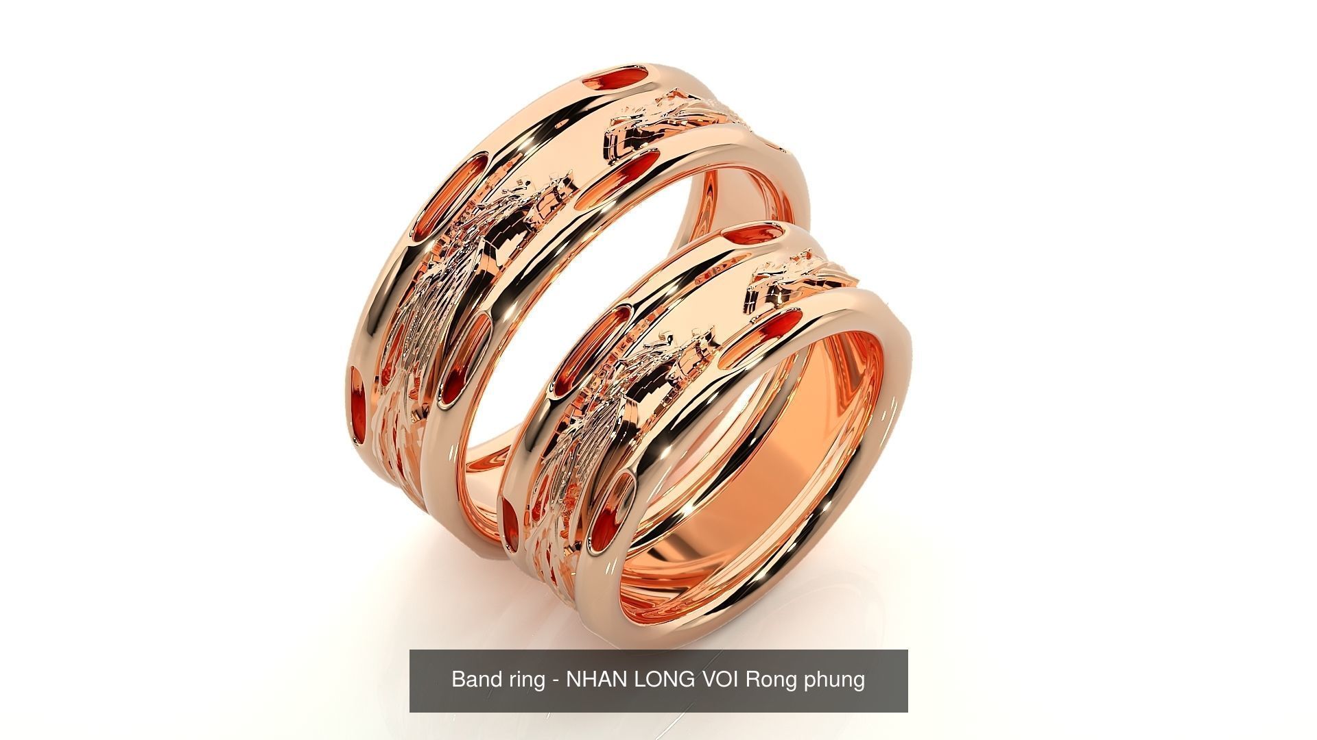 150 Solitaire Couple Bands Ring  3D Model Collection_152