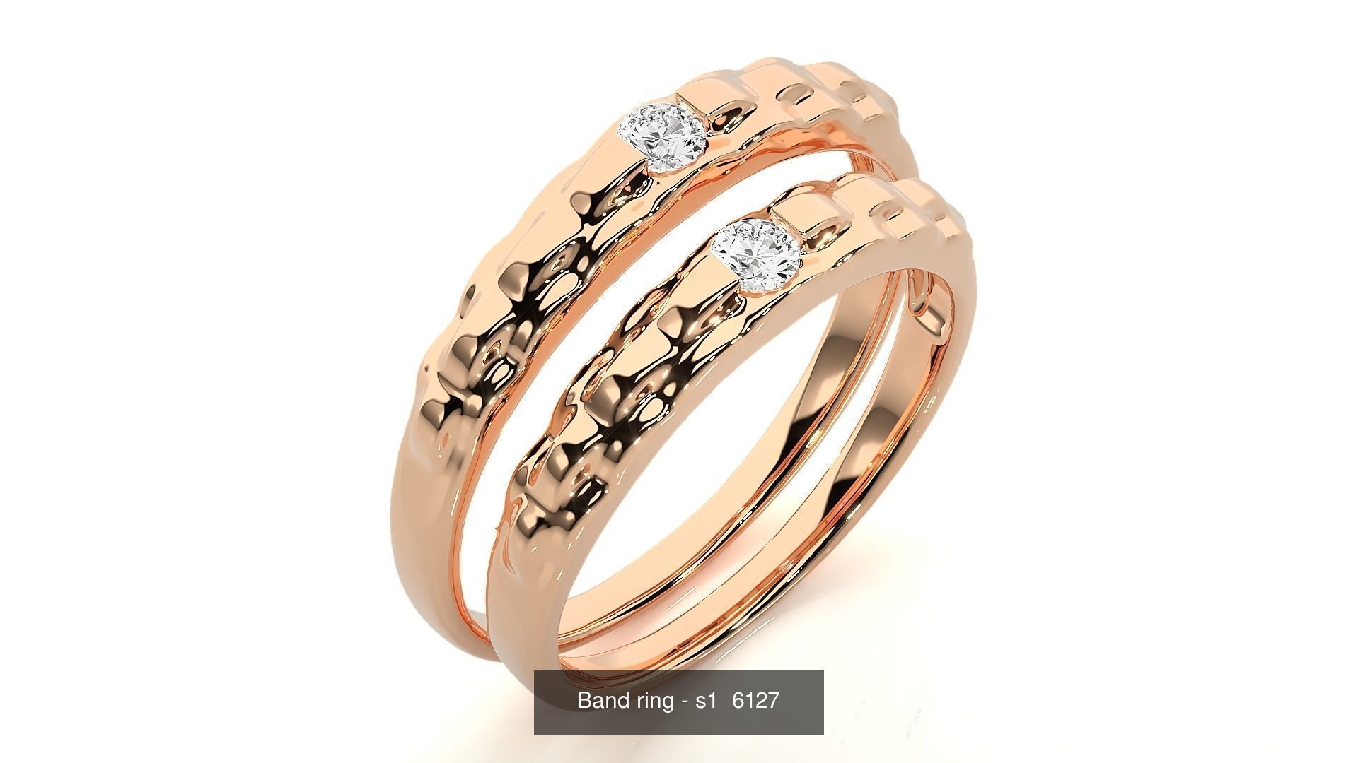 150 Solitaire Couple Bands Ring  3D Model Collection_167