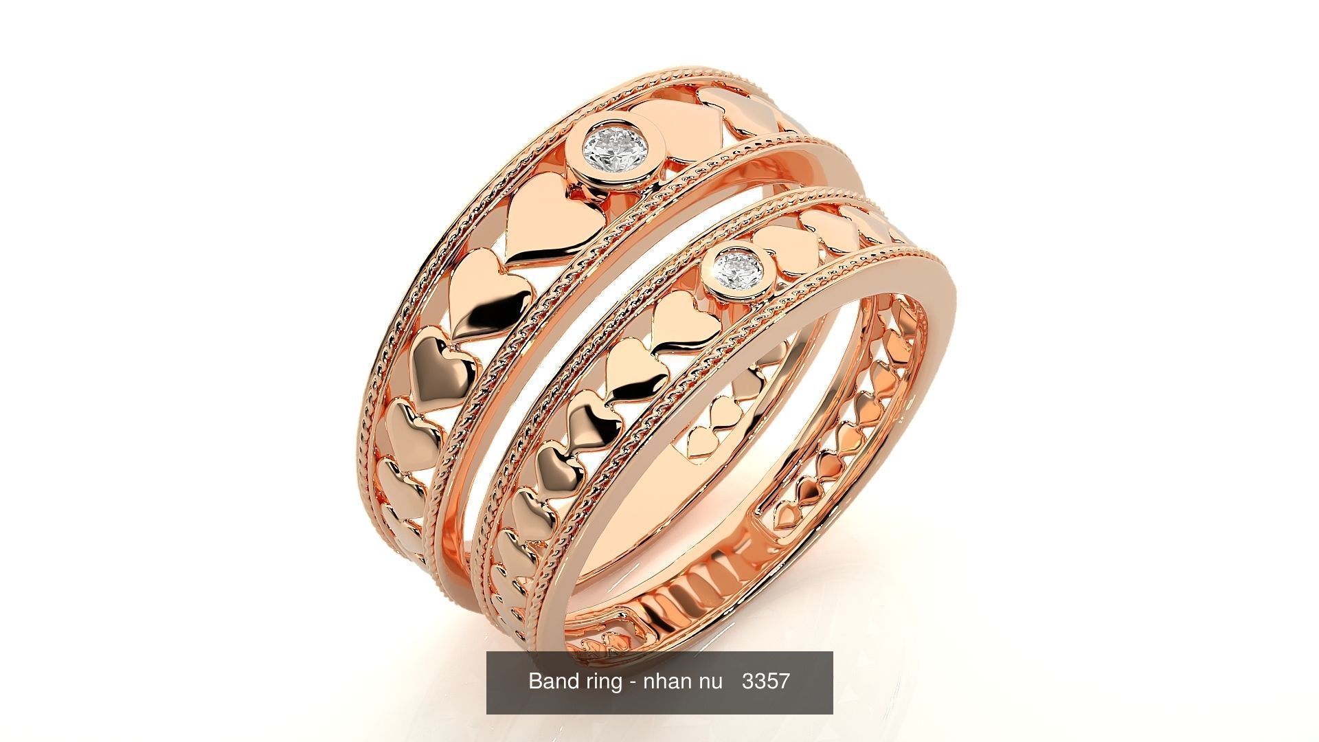 150 Solitaire Couple Bands Ring  3D Model Collection_132