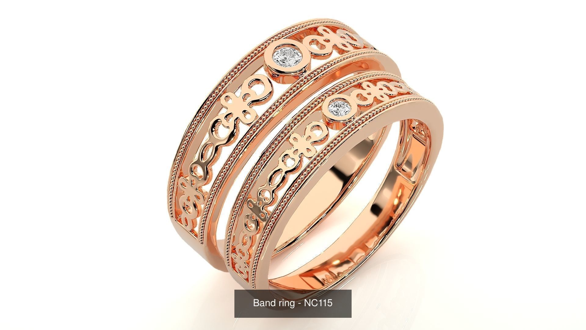 150 Solitaire Couple Bands Ring  3D Model Collection_42