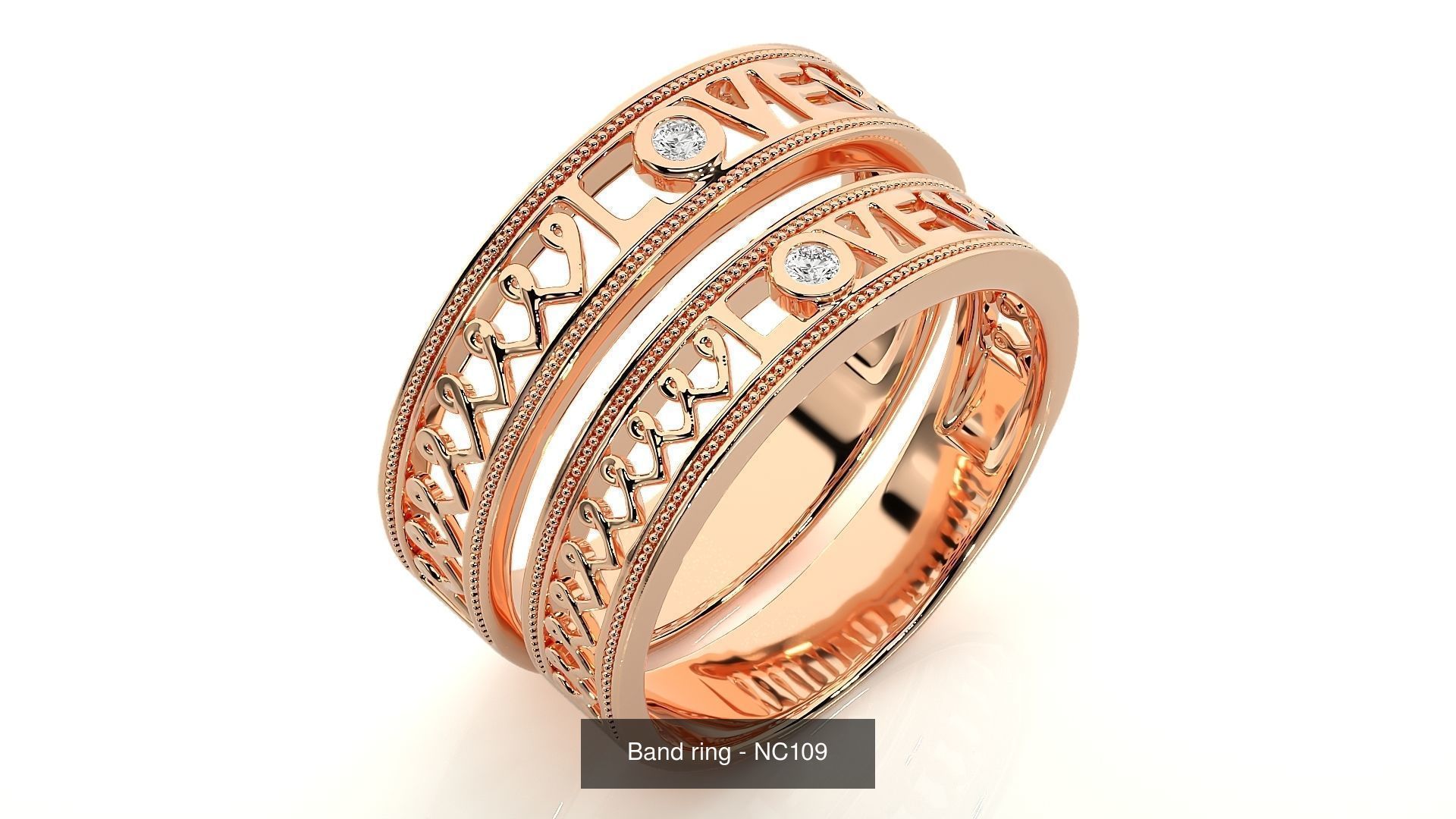 150 Solitaire Couple Bands Ring  3D Model Collection_48