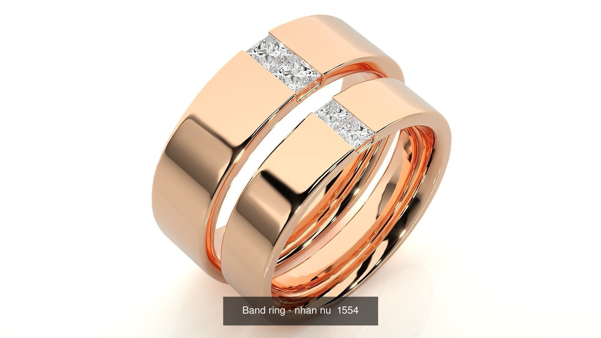 150 Solitaire Couple Bands Ring  3D Model Collection_135