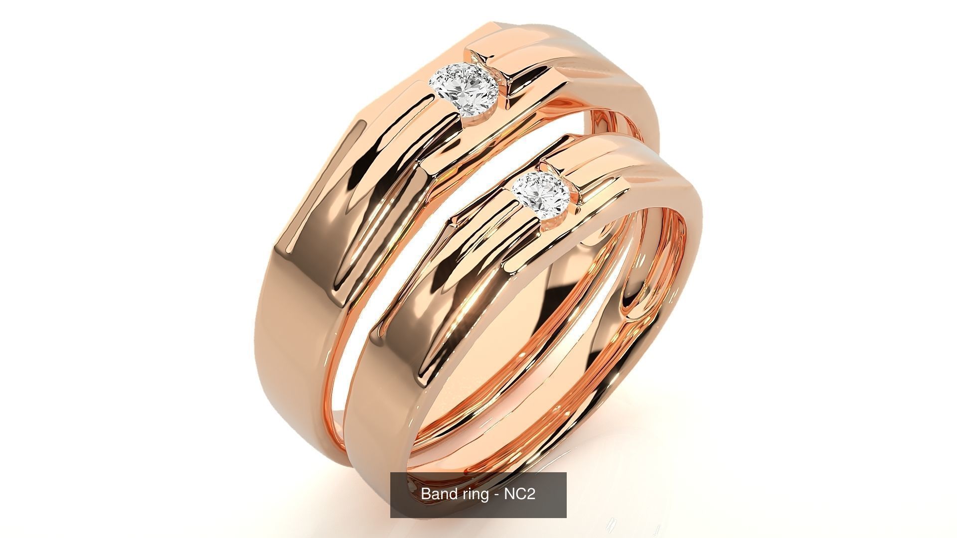 150 Solitaire Couple Bands Ring  3D Model Collection_39