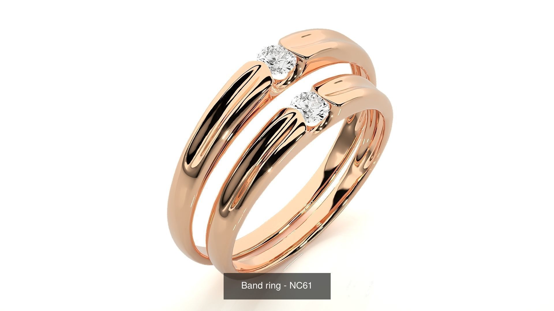 150 Solitaire Couple Bands Ring  3D Model Collection_33