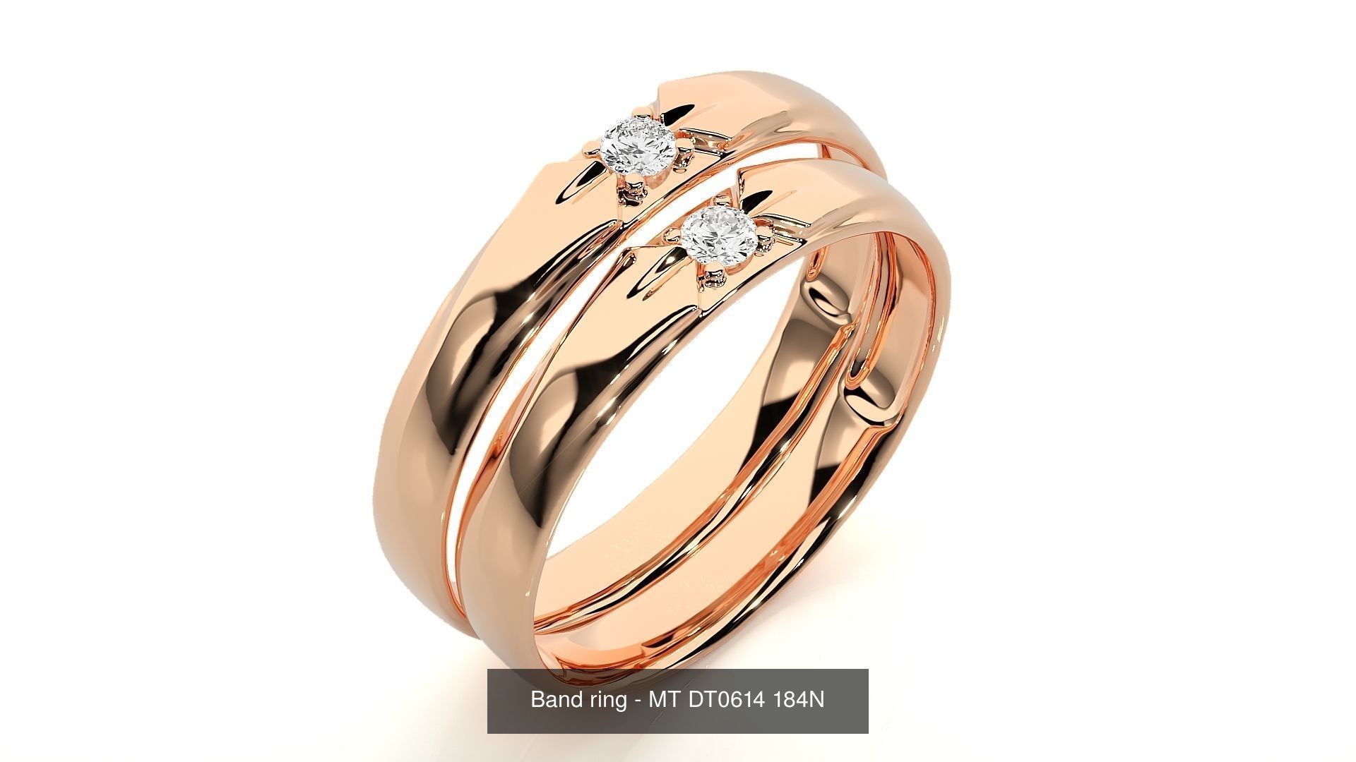 150 Solitaire Couple Bands Ring  3D Model Collection_86