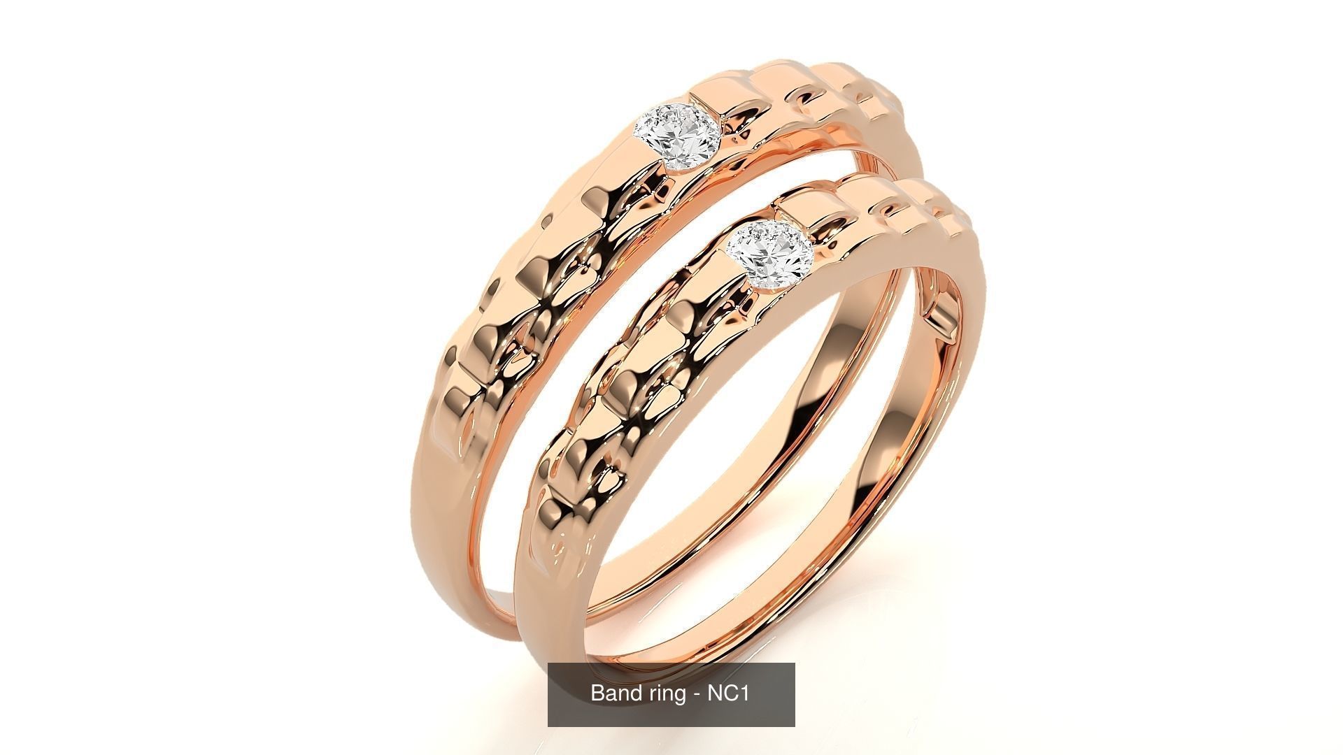 150 Solitaire Couple Bands Ring  3D Model Collection_57