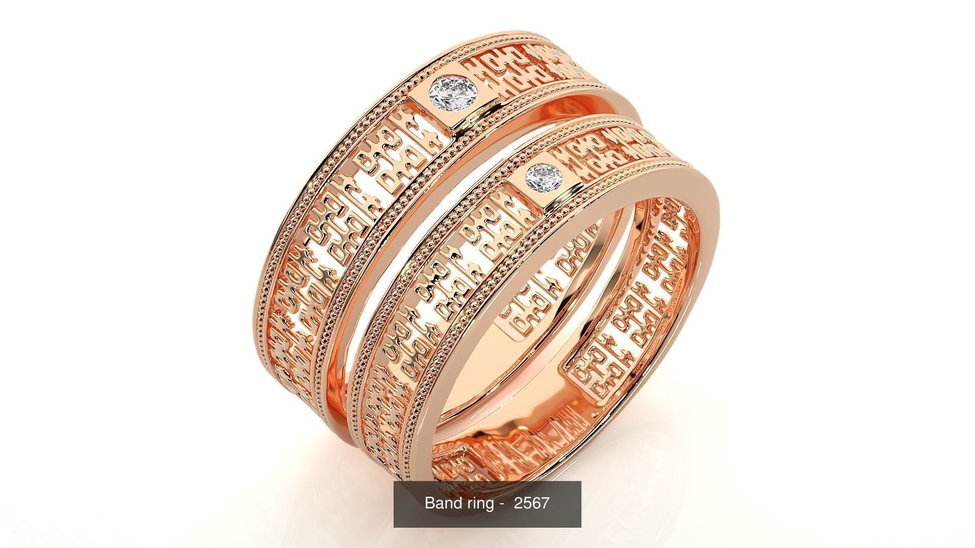 150 Solitaire Couple Bands Ring  3D Model Collection_122