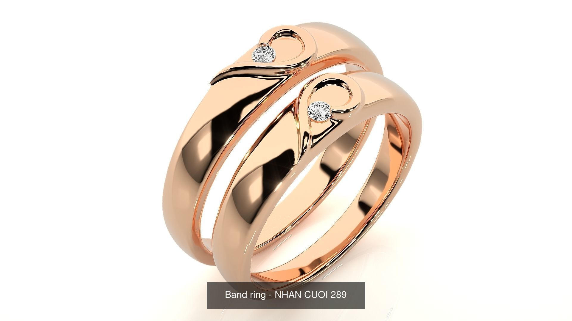 150 Solitaire Couple Bands Ring  3D Model Collection_19