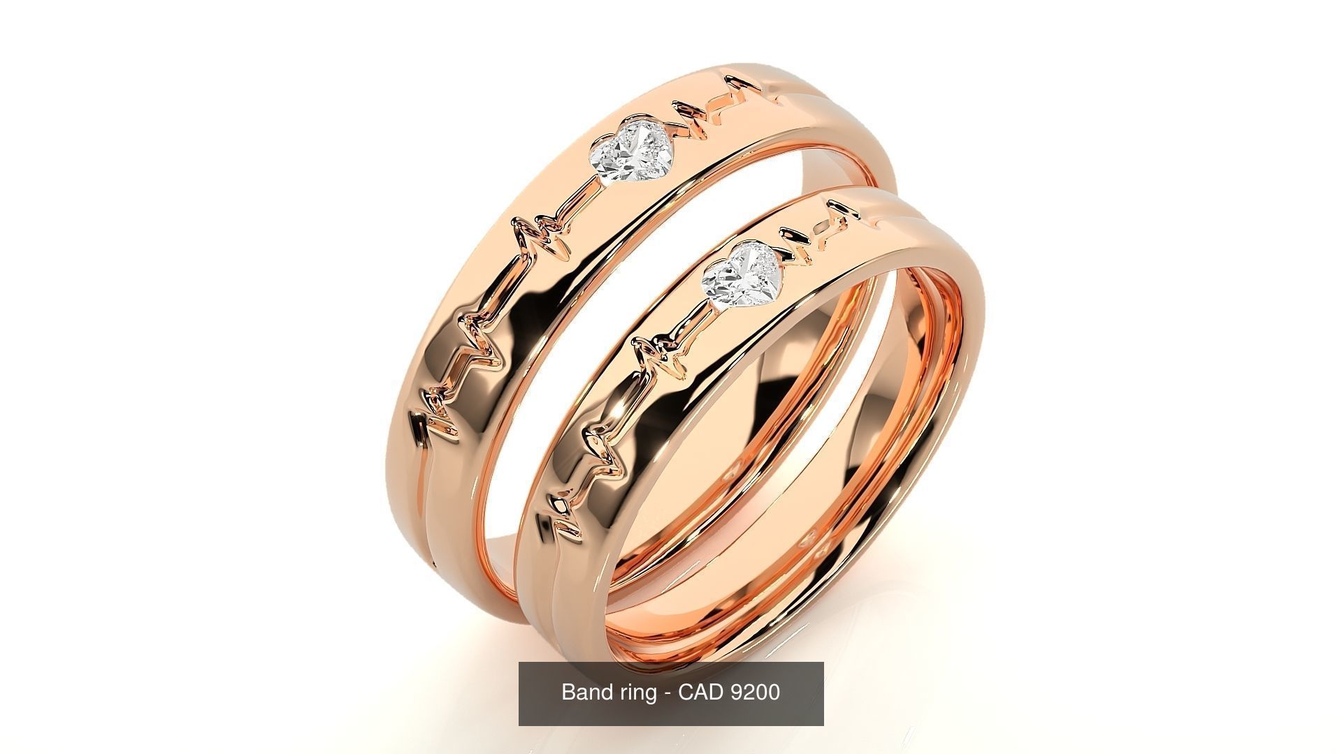 150 Solitaire Couple Bands Ring  3D Model Collection_156