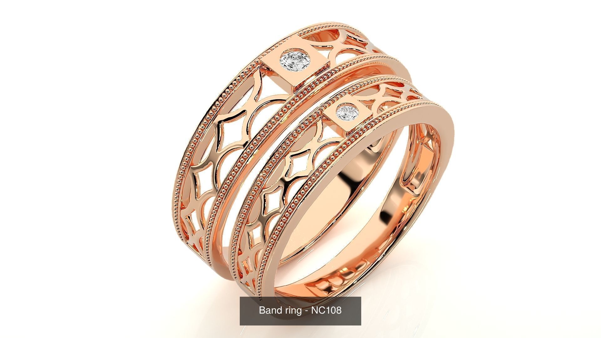 150 Solitaire Couple Bands Ring  3D Model Collection_49