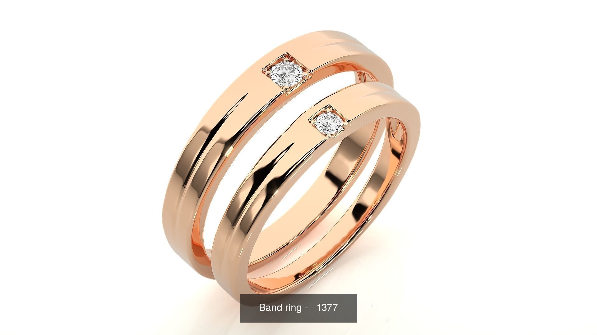 150 Solitaire Couple Bands Ring  3D Model Collection_126