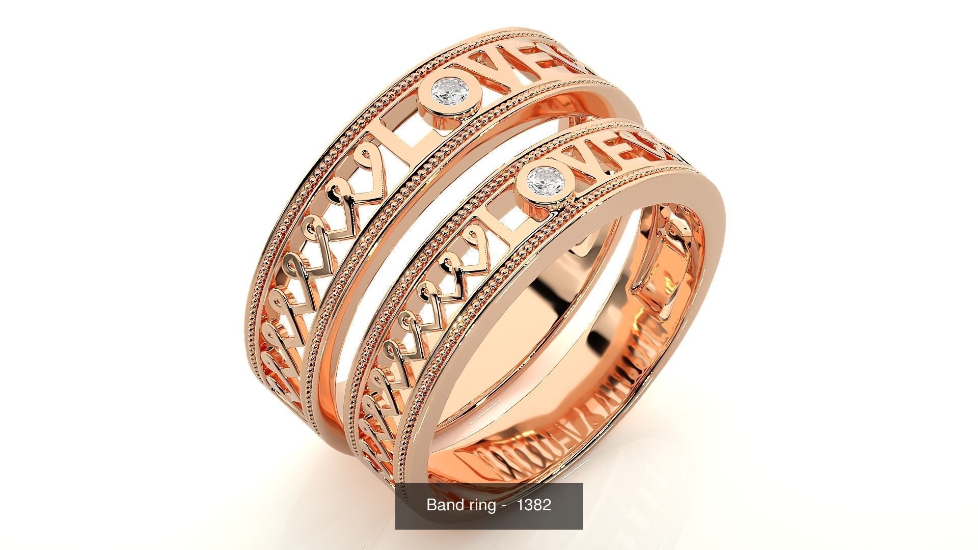 150 Solitaire Couple Bands Ring  3D Model Collection_124