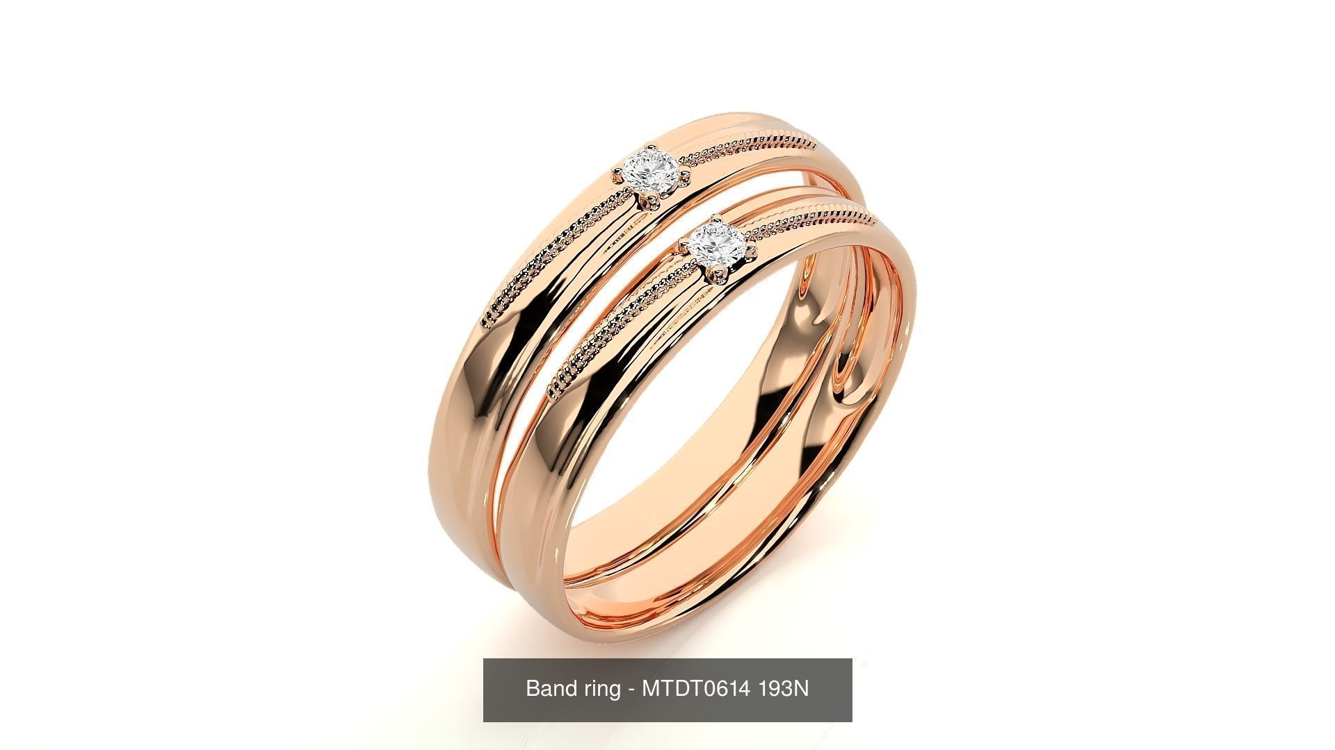 150 Solitaire Couple Bands Ring  3D Model Collection_74