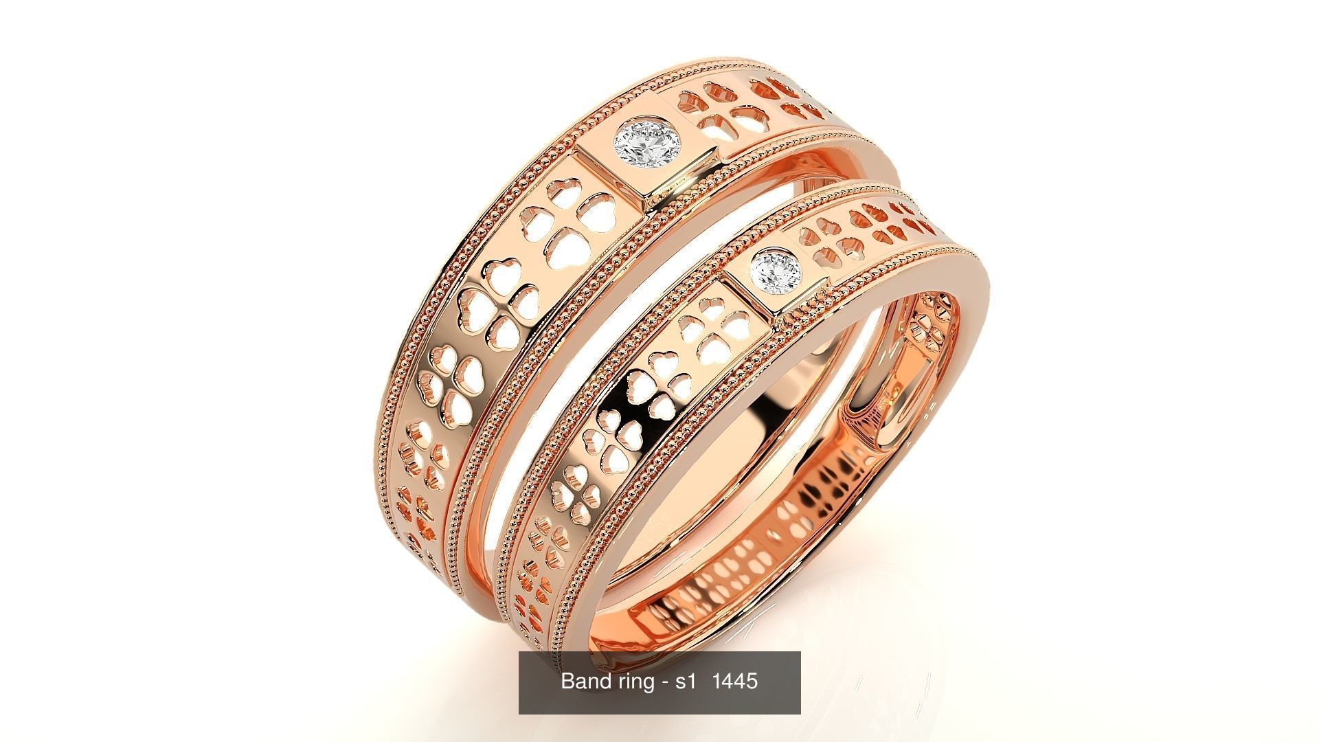 150 Solitaire Couple Bands Ring  3D Model Collection_107