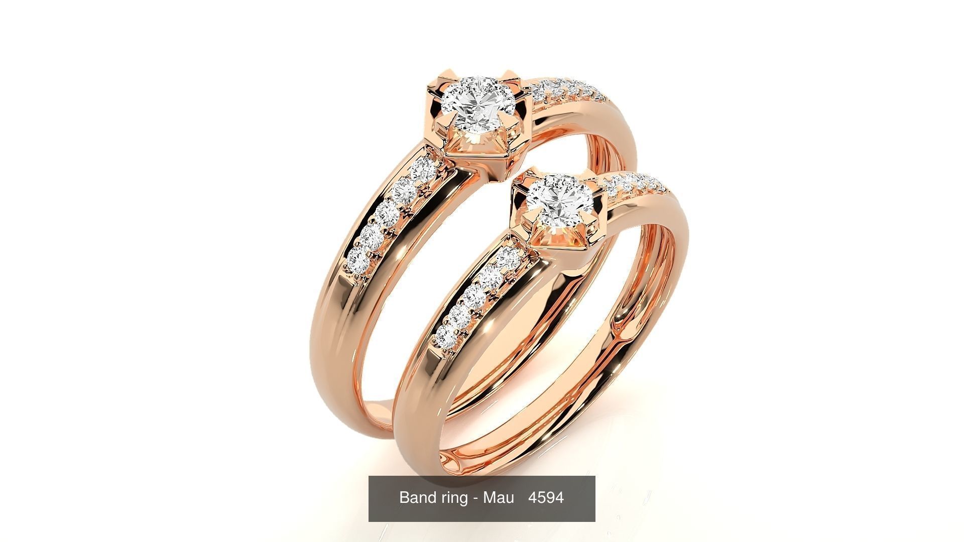 150 Solitaire Couple Bands Ring  3D Model Collection_87
