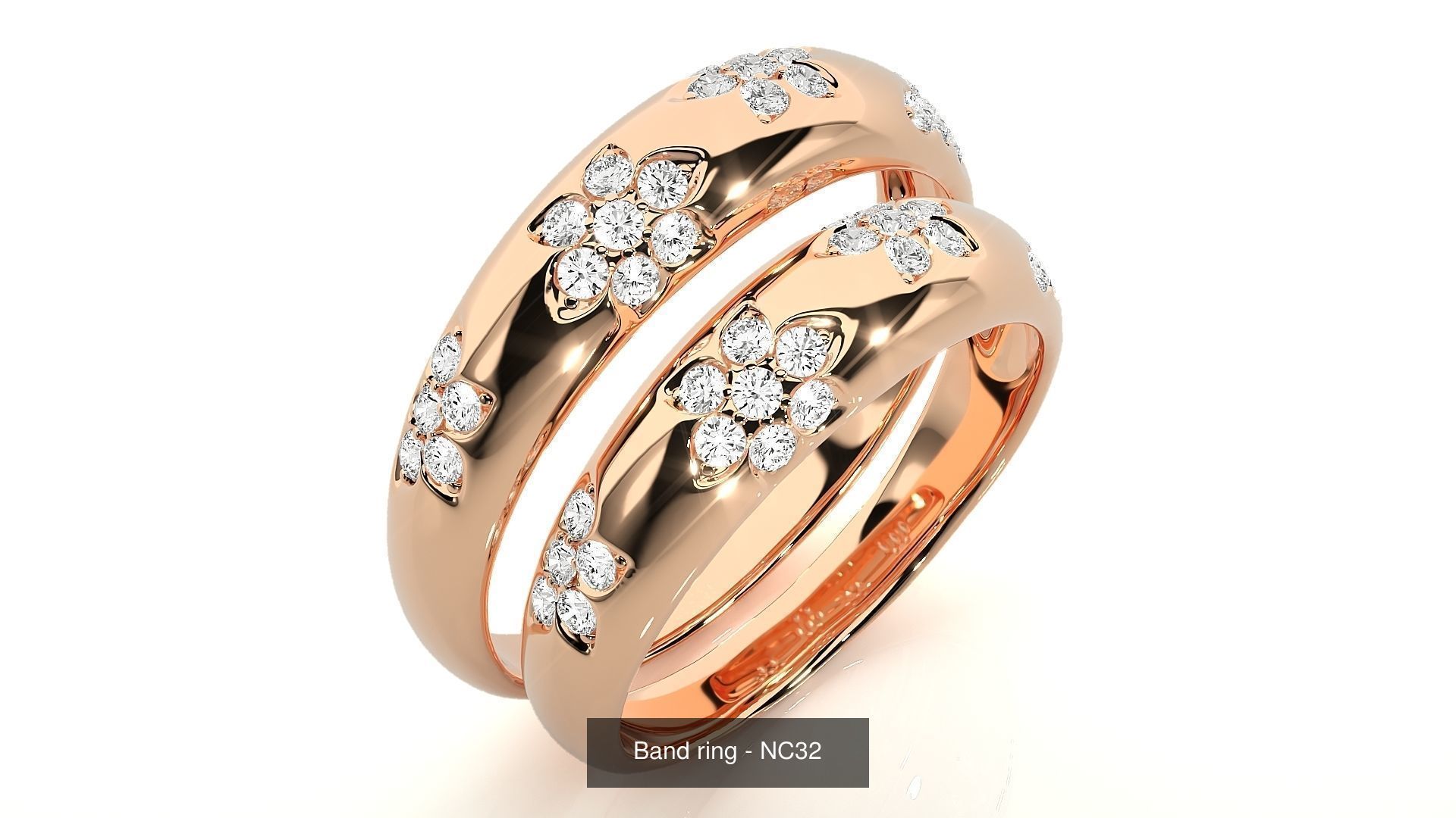 150 Solitaire Couple Bands Ring  3D Model Collection_38