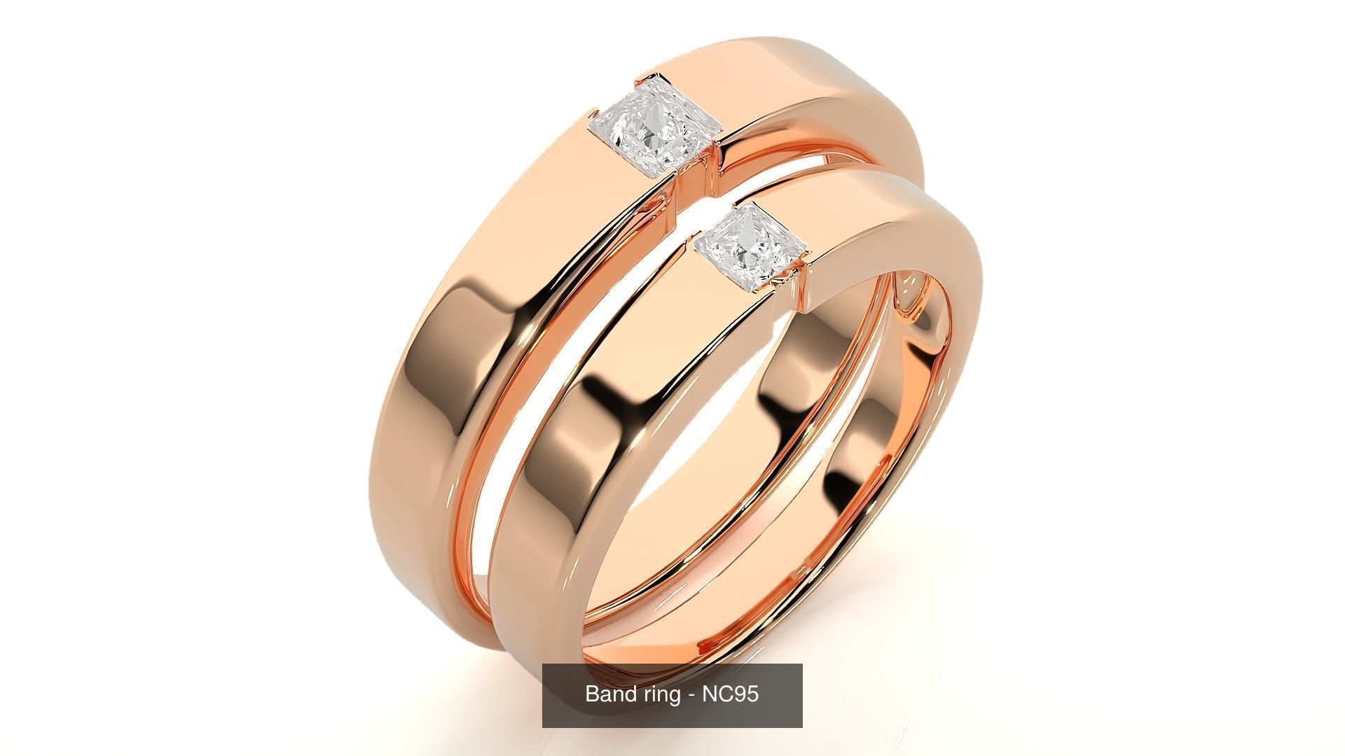 150 Solitaire Couple Bands Ring  3D Model Collection_29