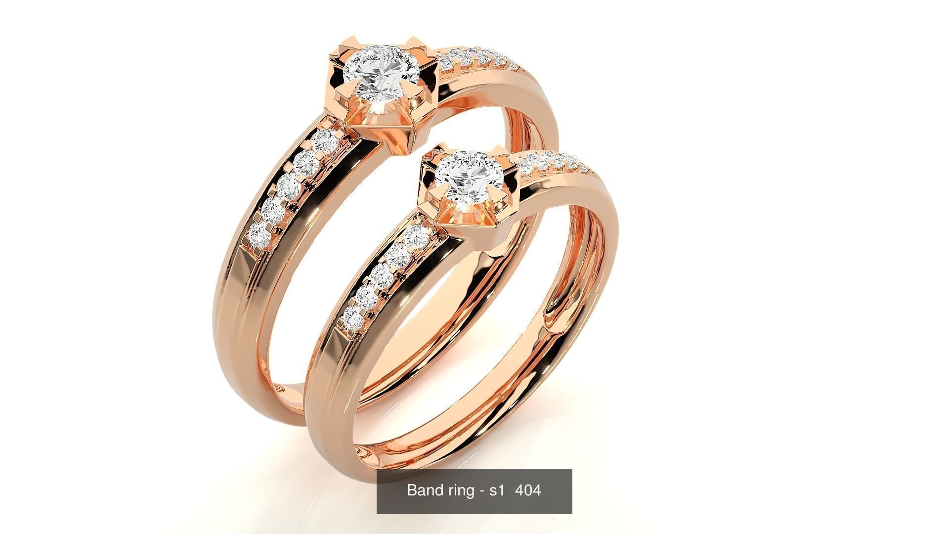 150 Solitaire Couple Bands Ring  3D Model Collection_102
