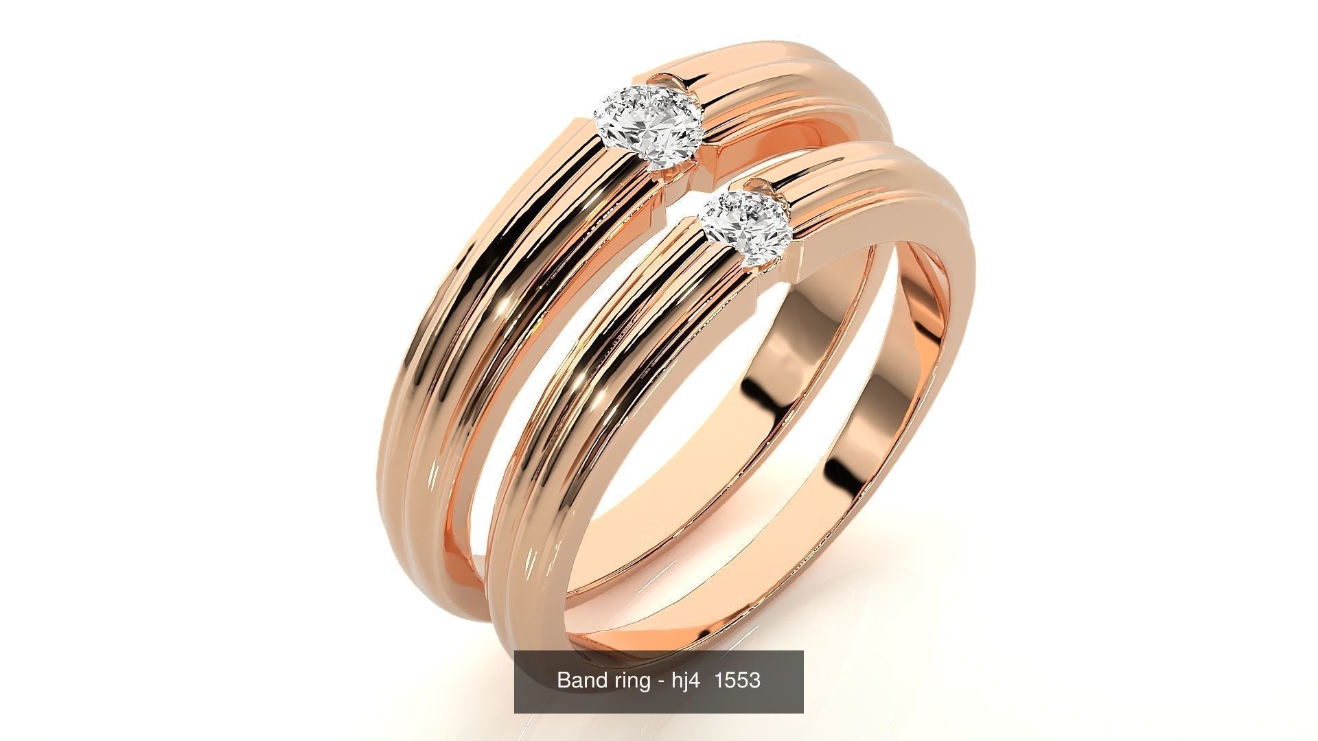 150 Solitaire Couple Bands Ring  3D Model Collection_98