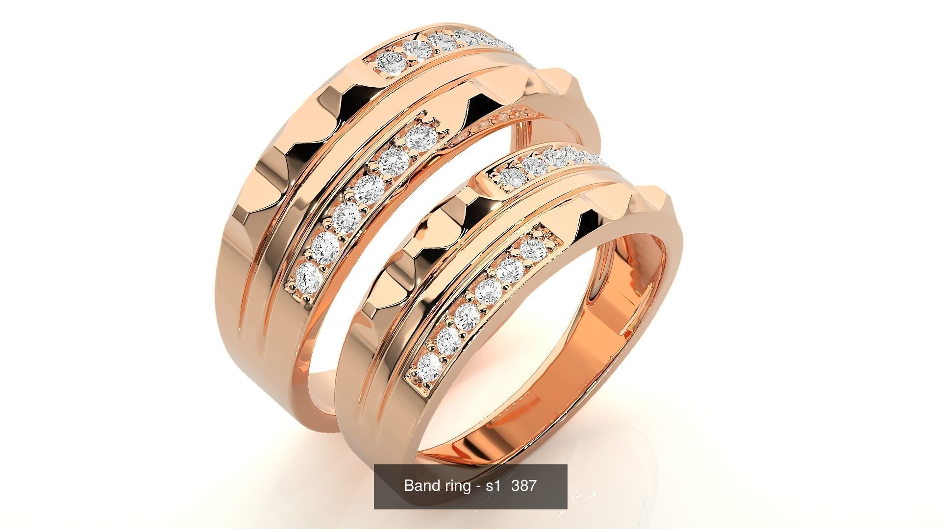 150 Solitaire Couple Bands Ring  3D Model Collection_103